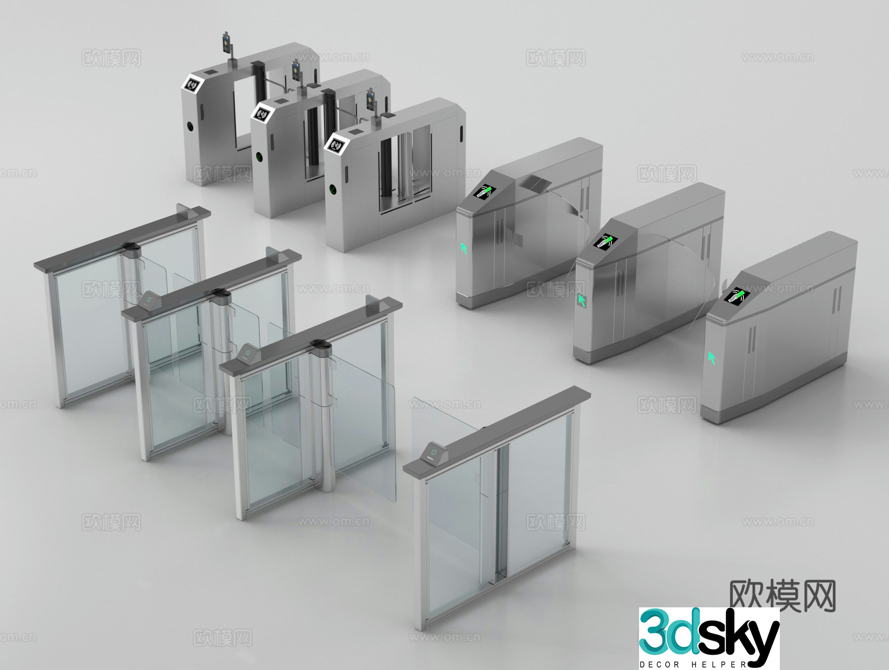Modern public equipment, access control machine, gate, sensor door 3D model