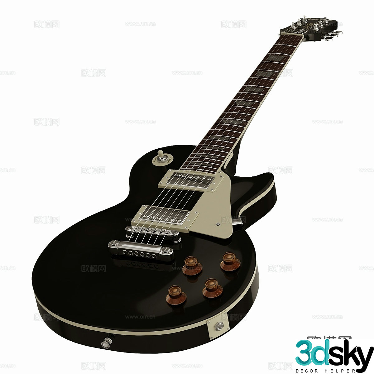 Epifen Les Paul standard ebony model 3d model