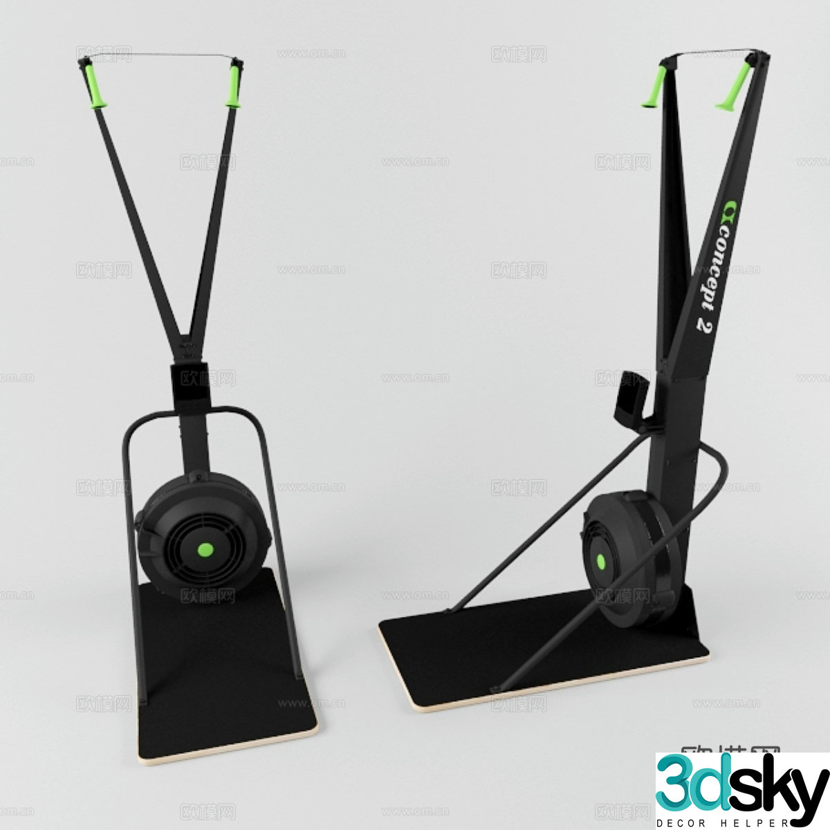 Ski simulator Concept 2 SkiErg 3d model