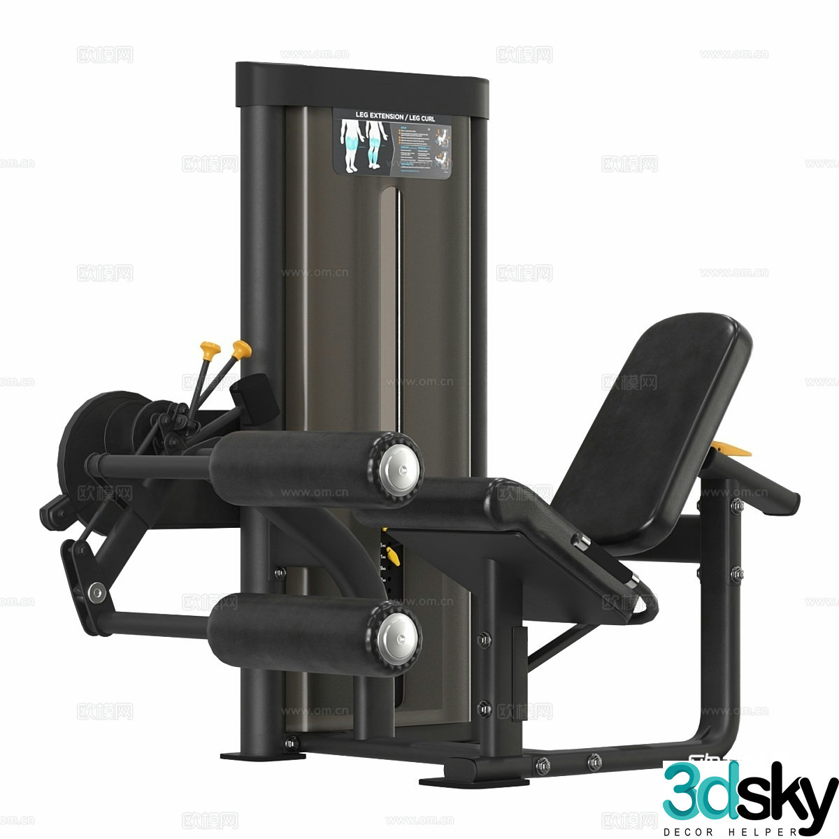 Preco Vitality Series Seated Leg Extension Trainer 3D Model