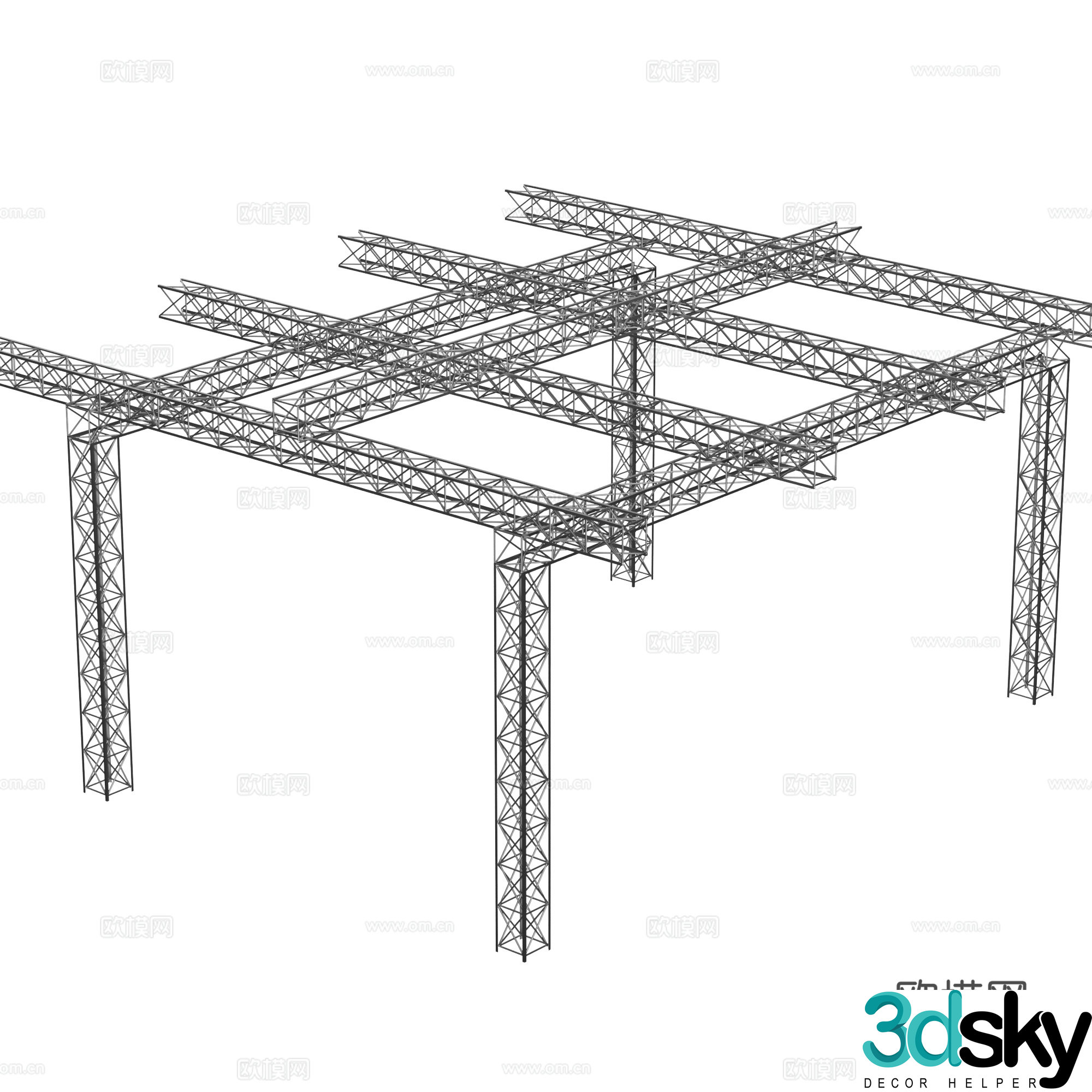 Stage steel structure truss stage light bracket 3D model