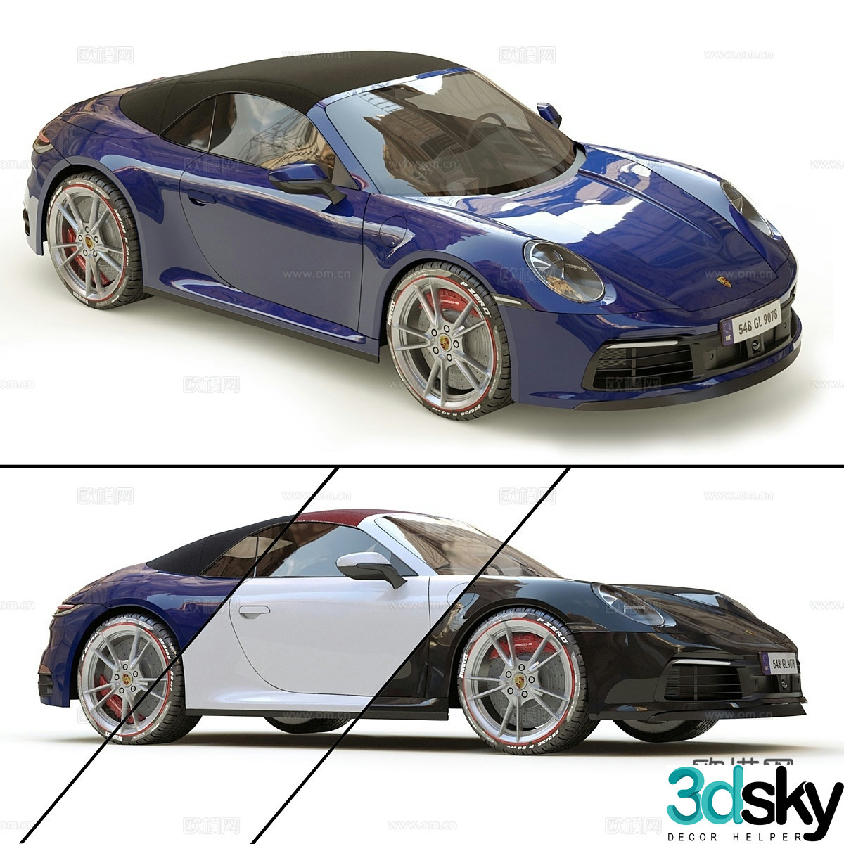 Porsche 911 Carrera (Convertible) 3d model