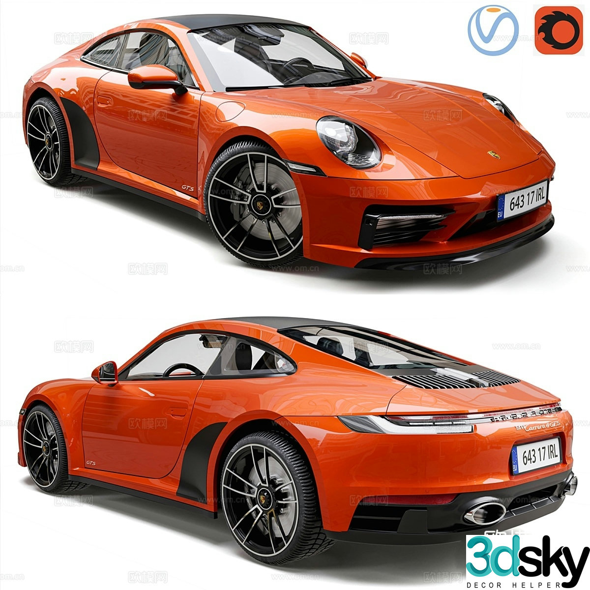 Porsche 911 Carrera 4 GTS 2022 3d model
