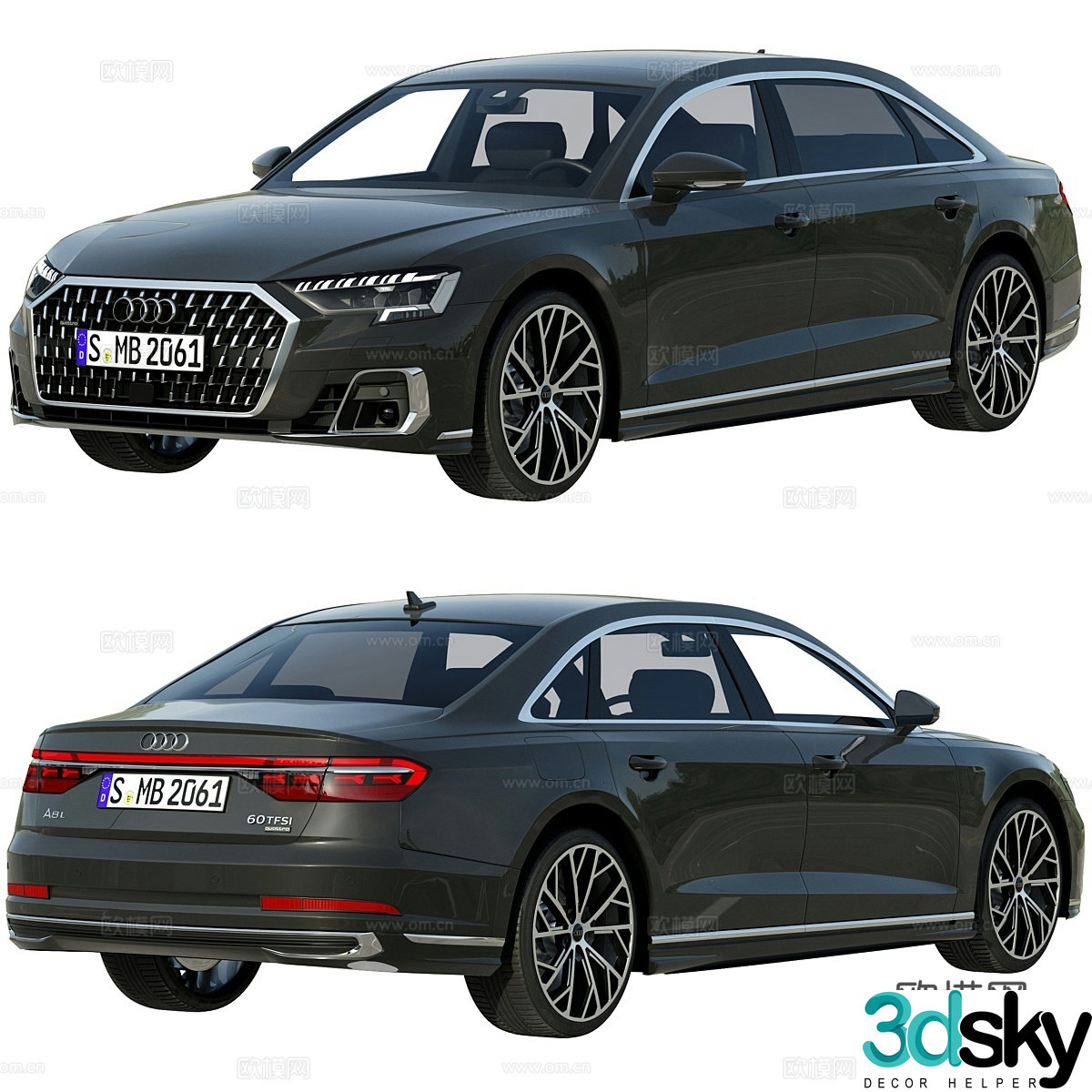 Audi A8 L 2022 3d model