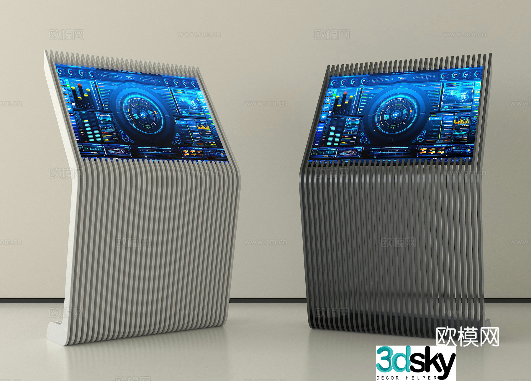 Modern all-in-one machine, inquiry machine, guidance screen, number calling machine 3D model