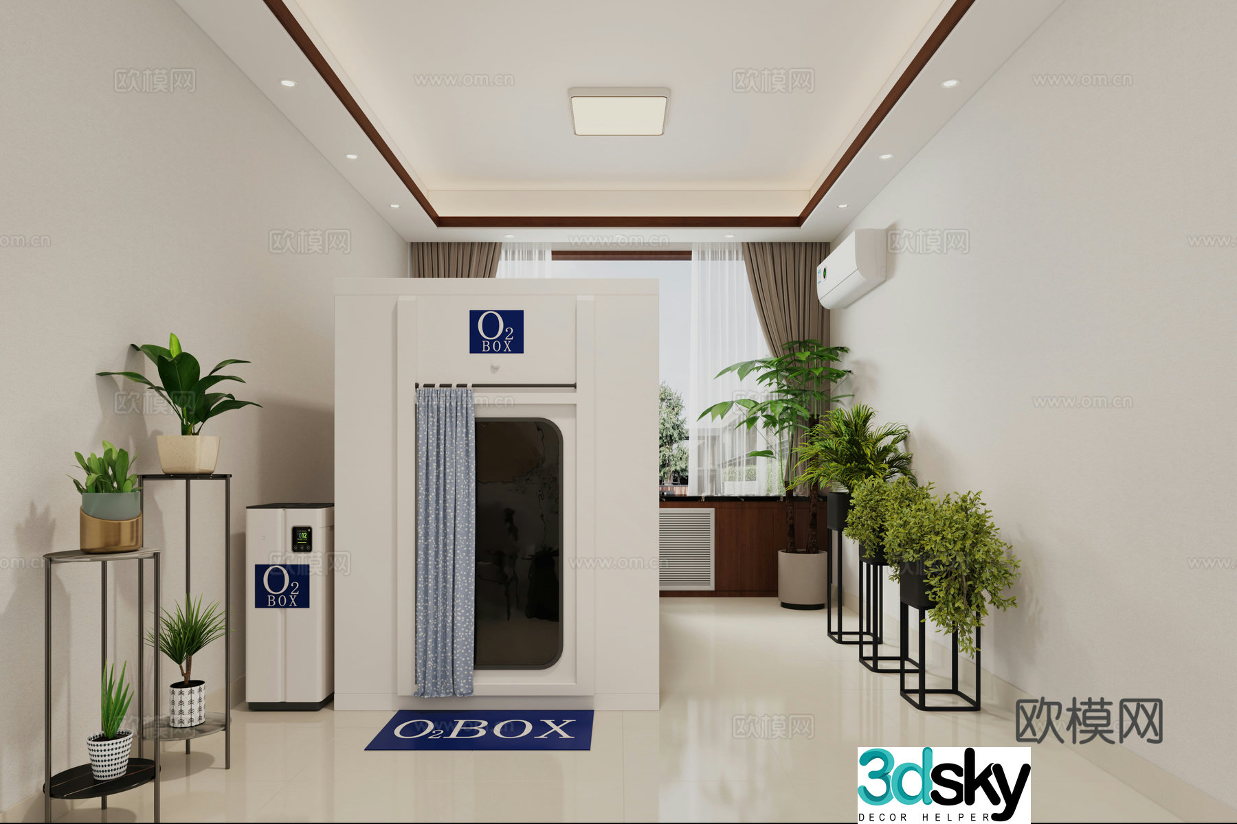 Oxygen chamber, pure oxygen bedroom, pure oxygen chamber, air purifier, O2BOX3D model