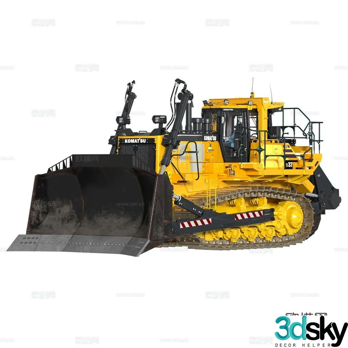 Komatsu D375A-8 crawler bulldozer 3d model