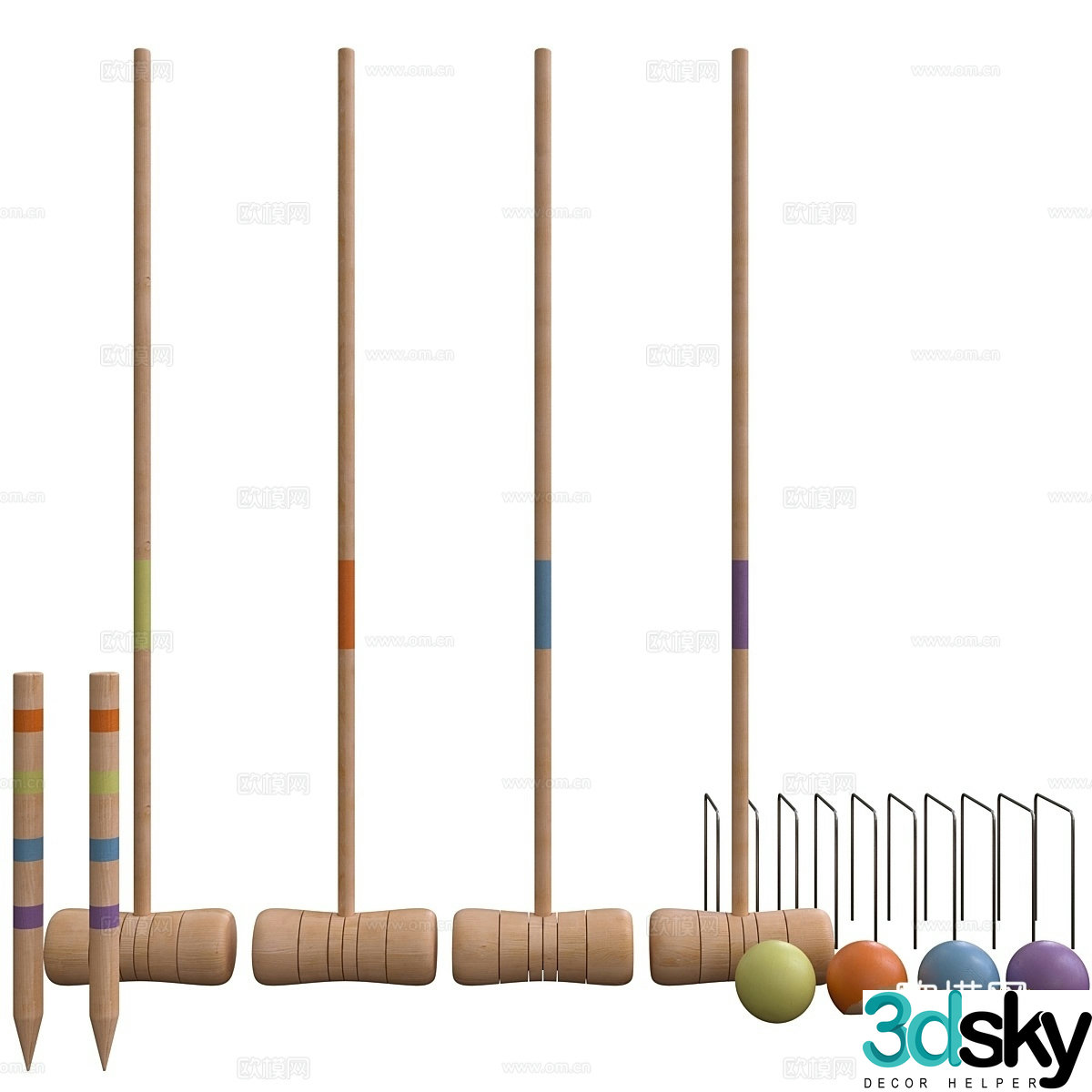 croquet set 3d model