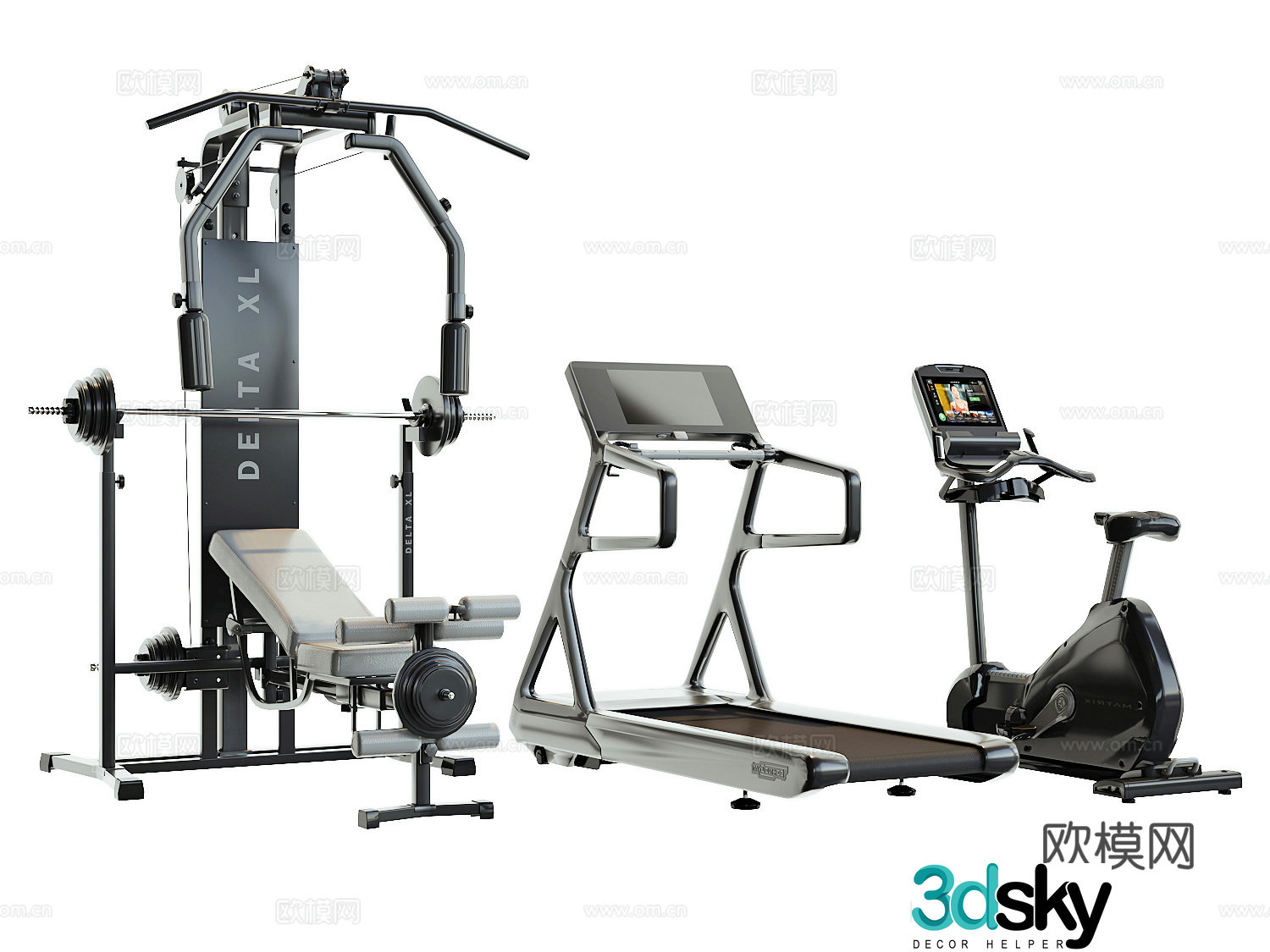 Modern fitness equipment 3d model