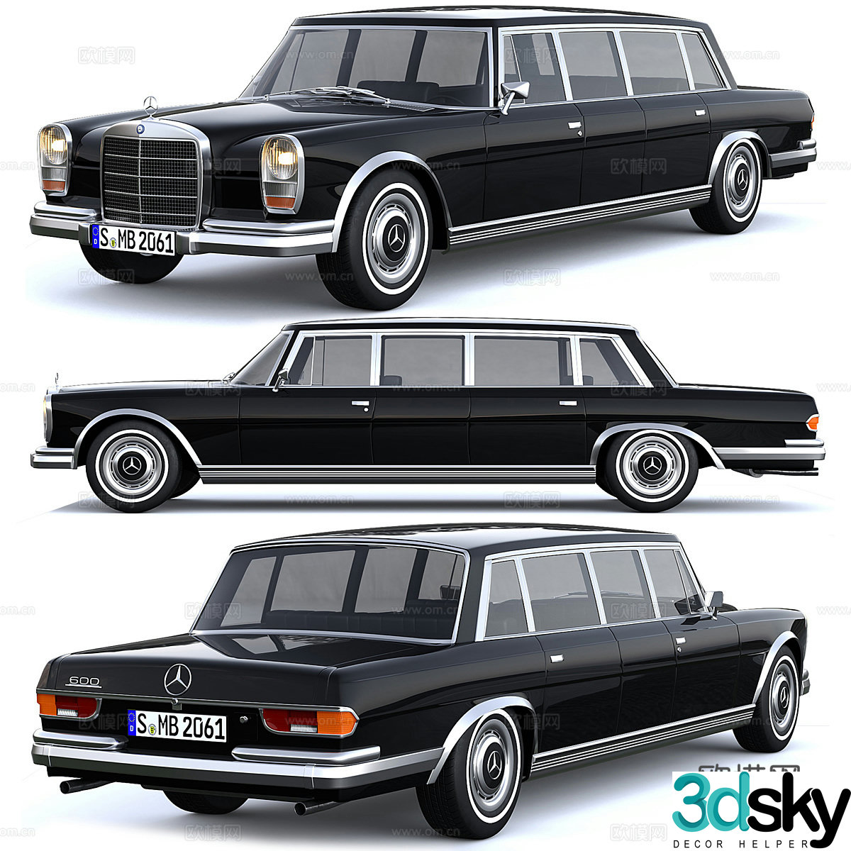 Mercedes-Benz 600 Pullman (W100) limousine 3d model
