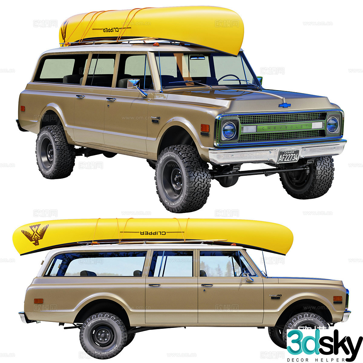 chevrolet suburban_1970 station wagon 3d model