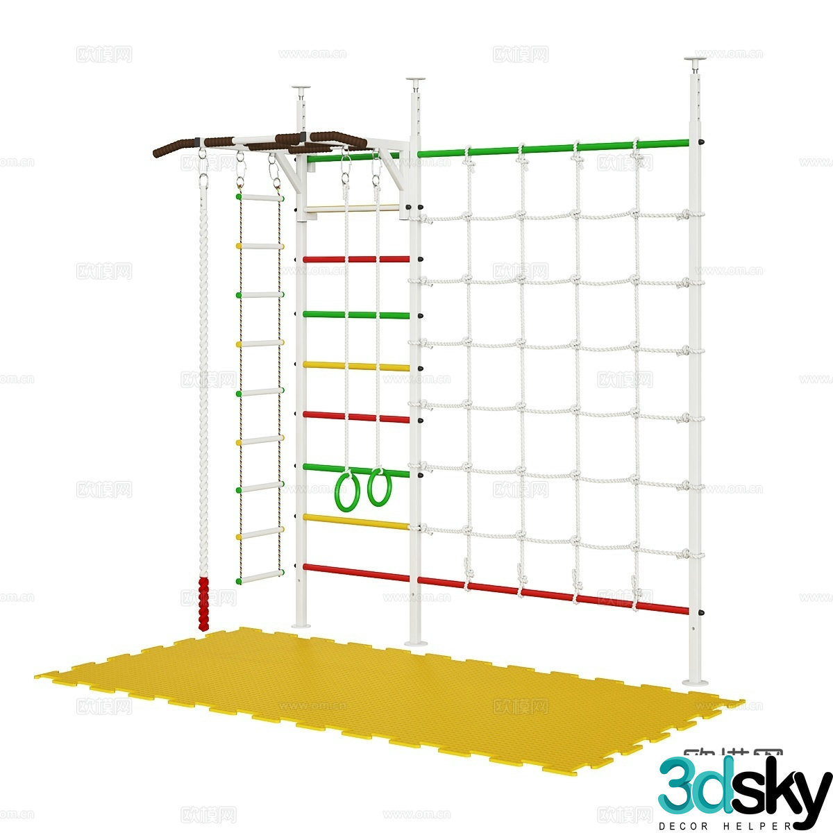 Colorful Swedish wall 3d model