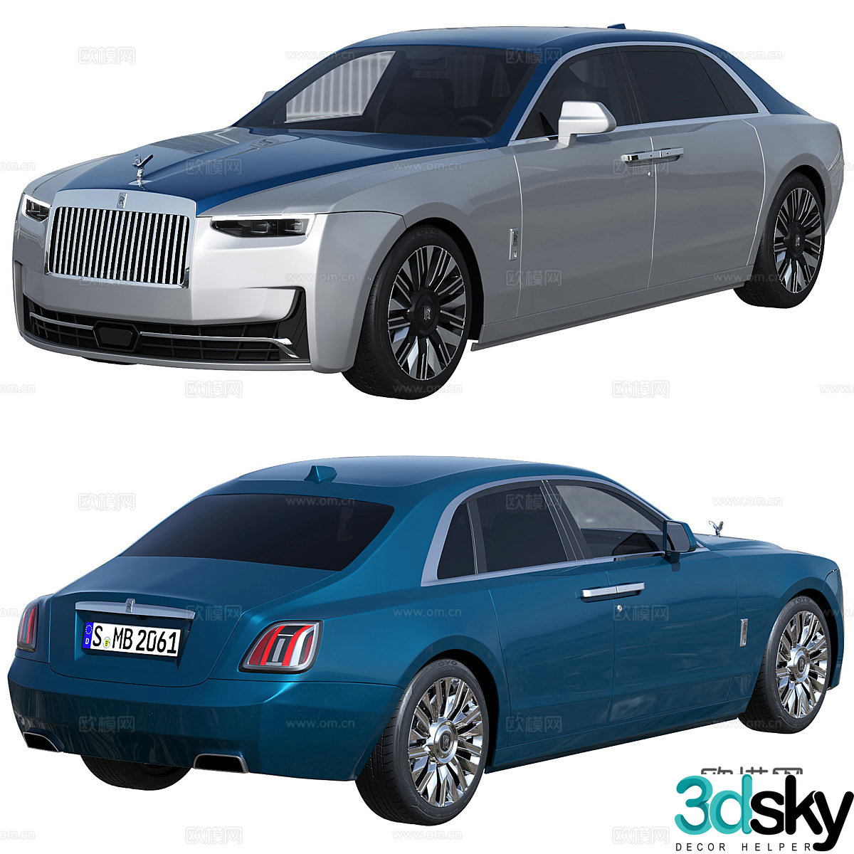 Rolls-Royce Ghost Series II 2025 limousine 3d model