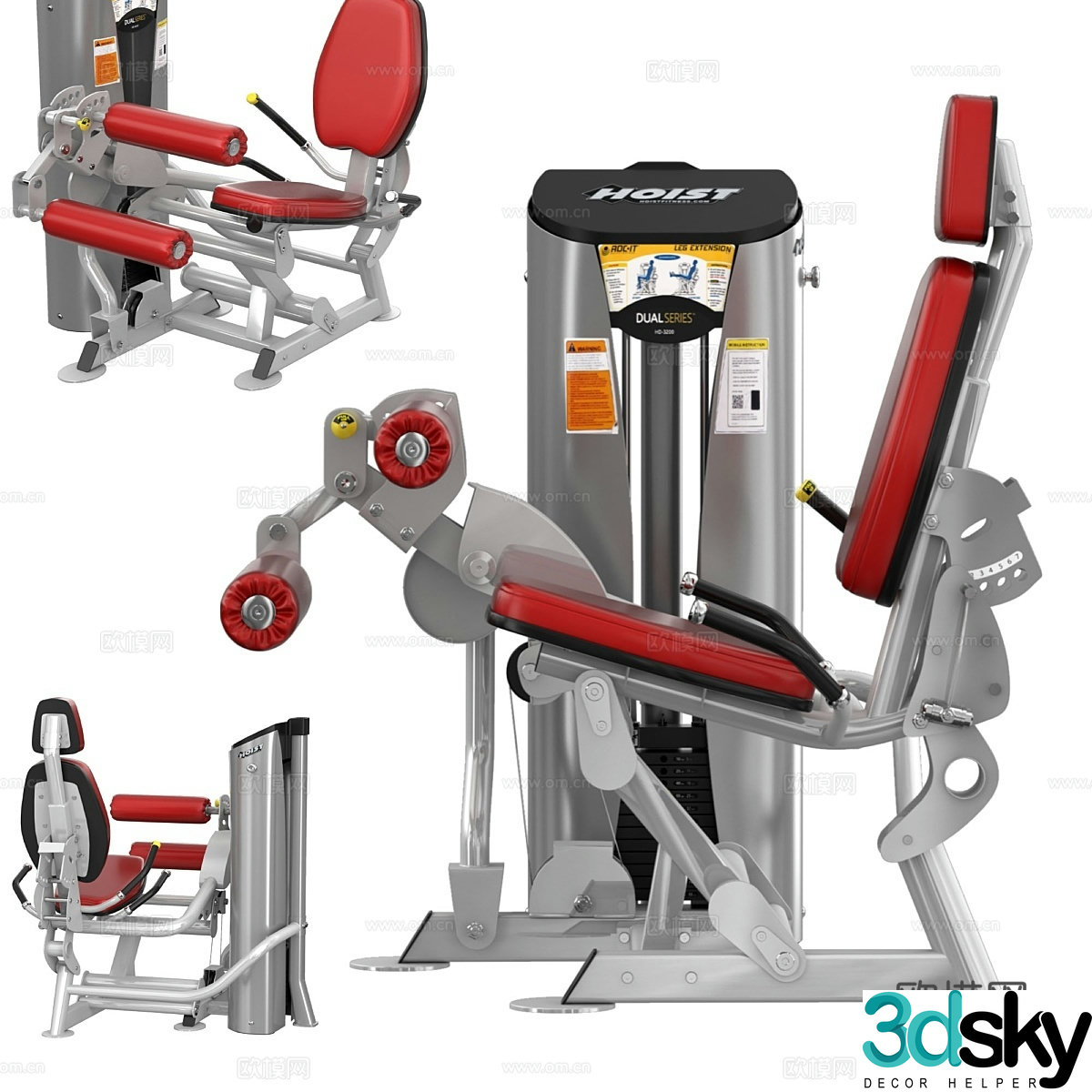RS-1402 leg curl machine 3d model