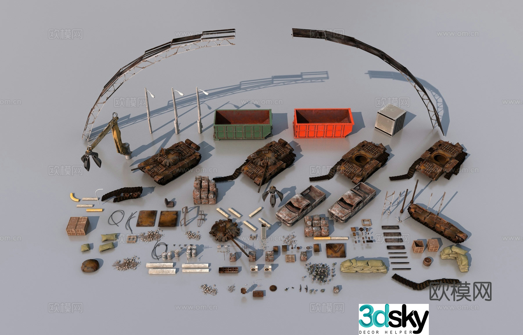 Waste items collection 3d model