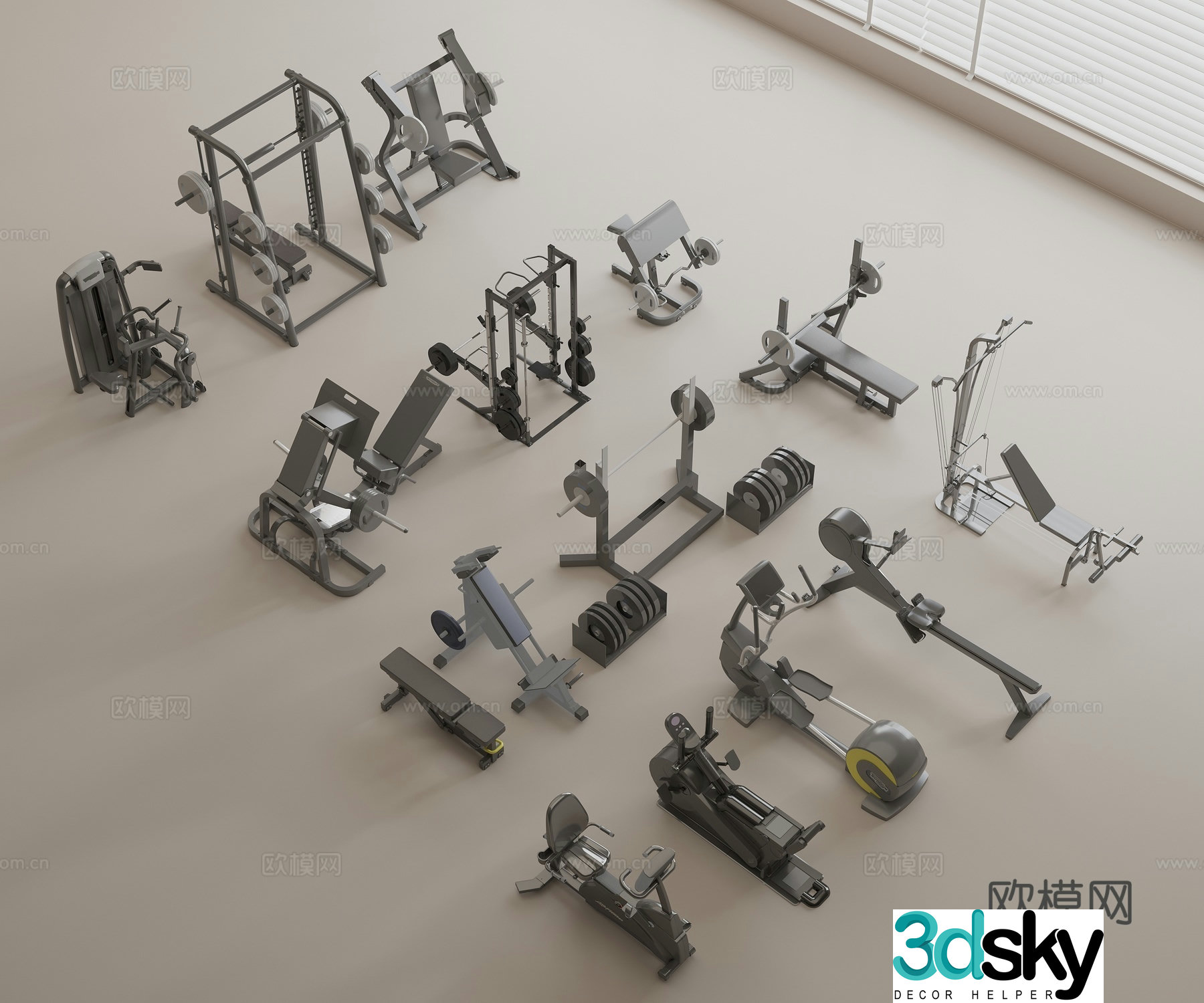 Fitness equipment sports equipment 3d model