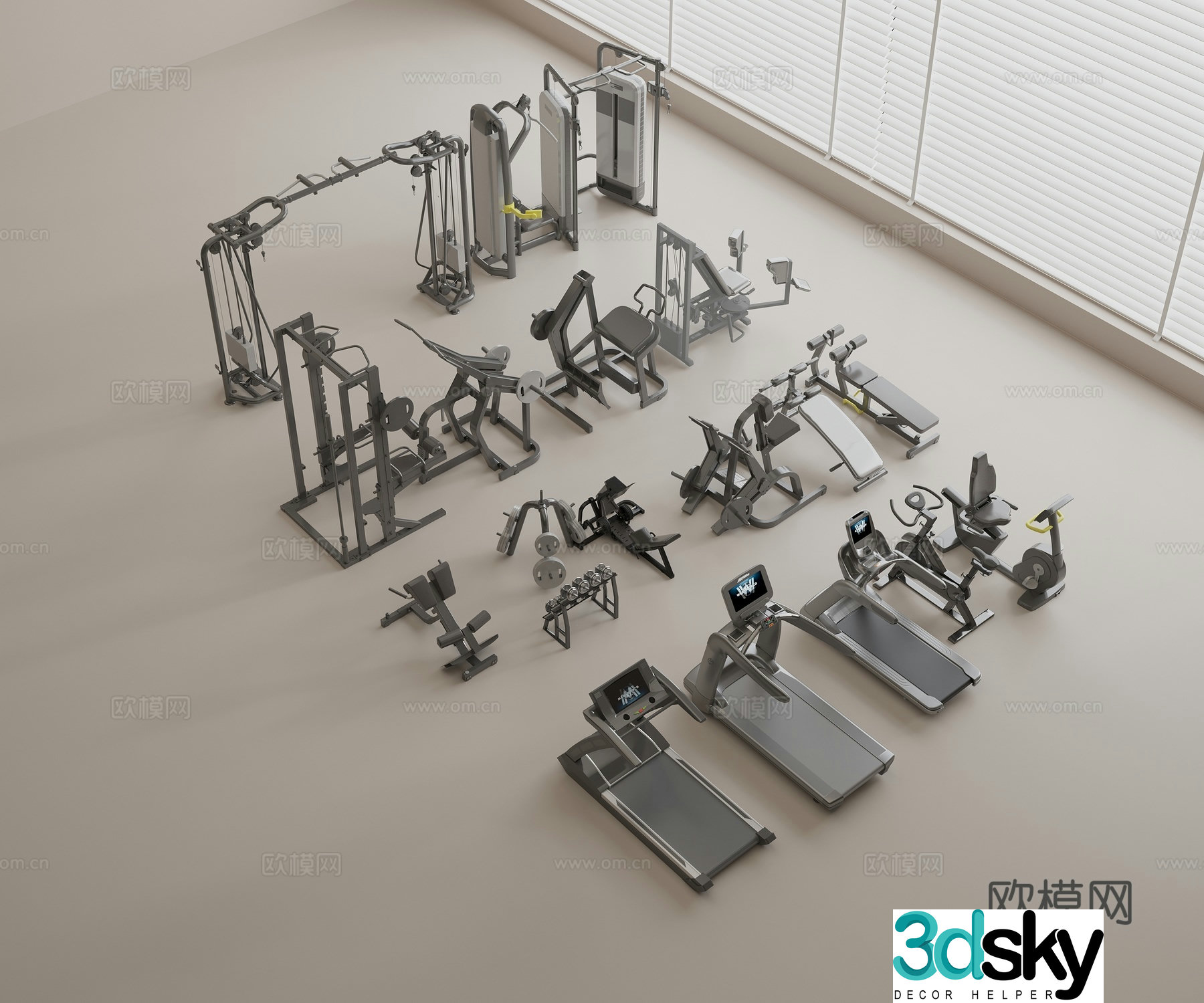 Fitness equipment sports equipment 3d model