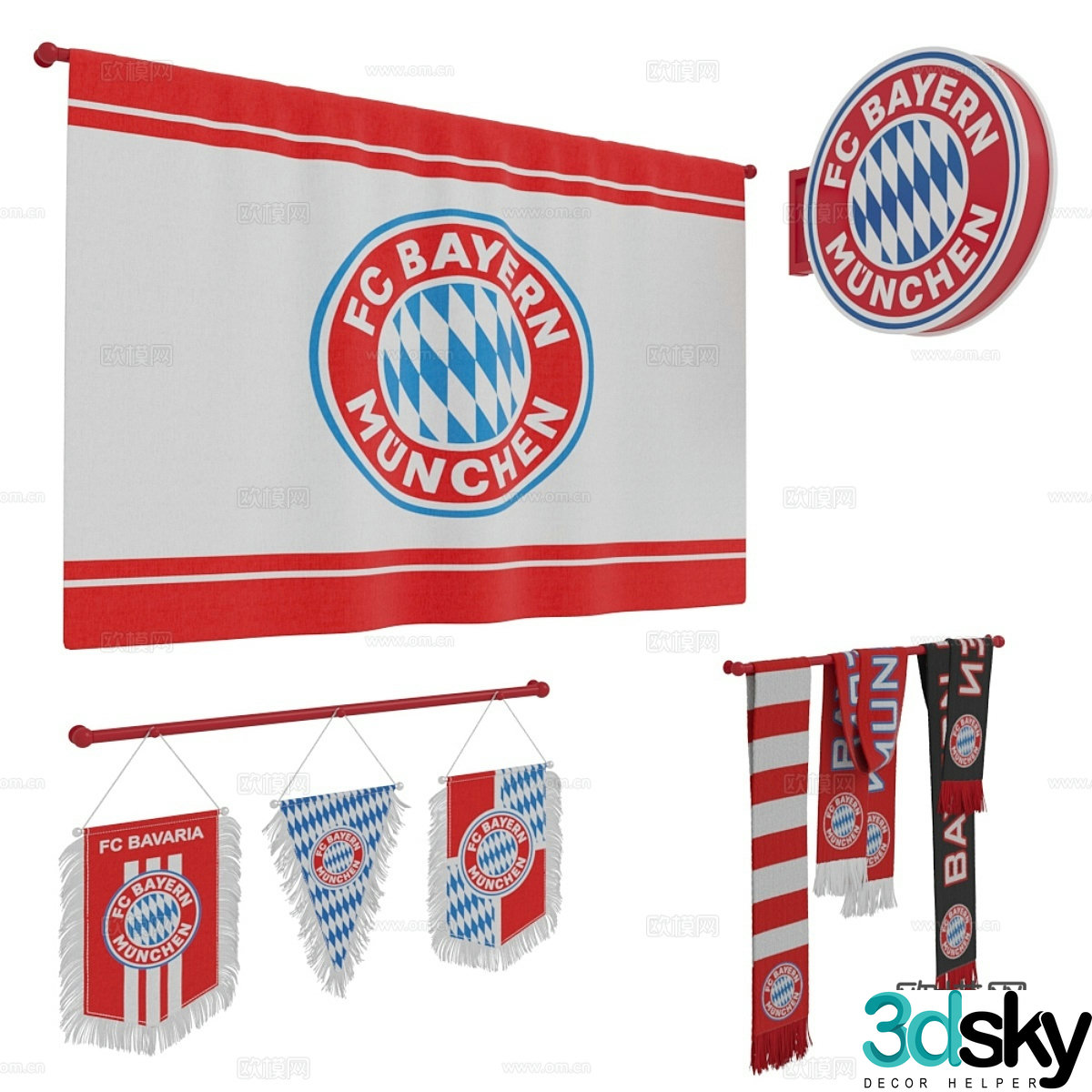 Bayern football club properties 3d model