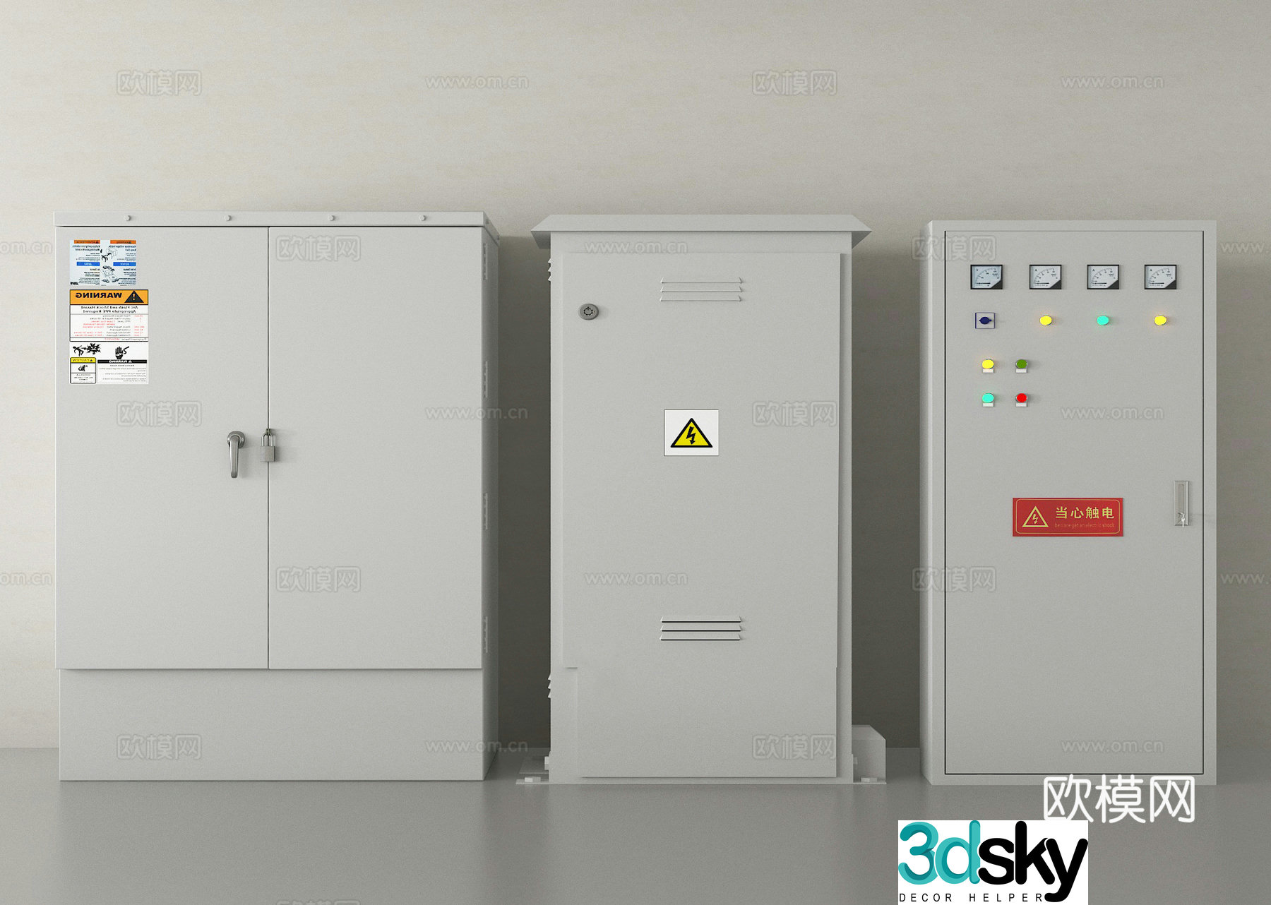 Modern distribution box, electrical box control box, industrial equipment 3d model