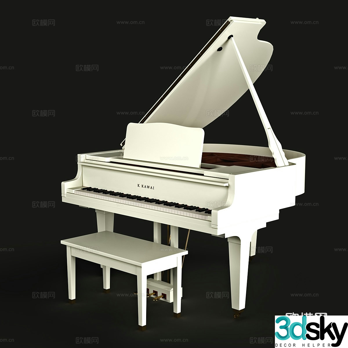 Kawai baby piano 3d model