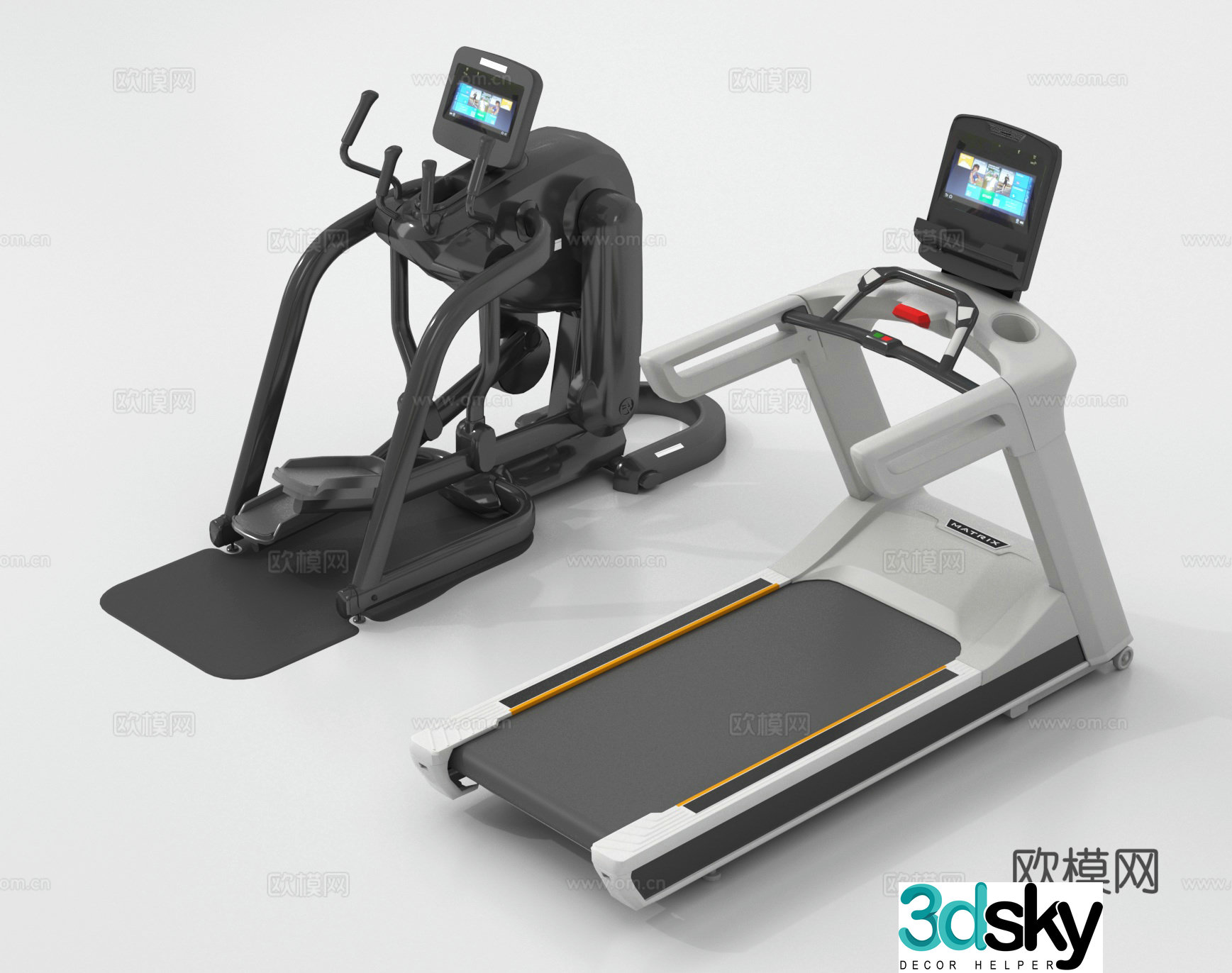 Fitness equipment treadmill 3d model