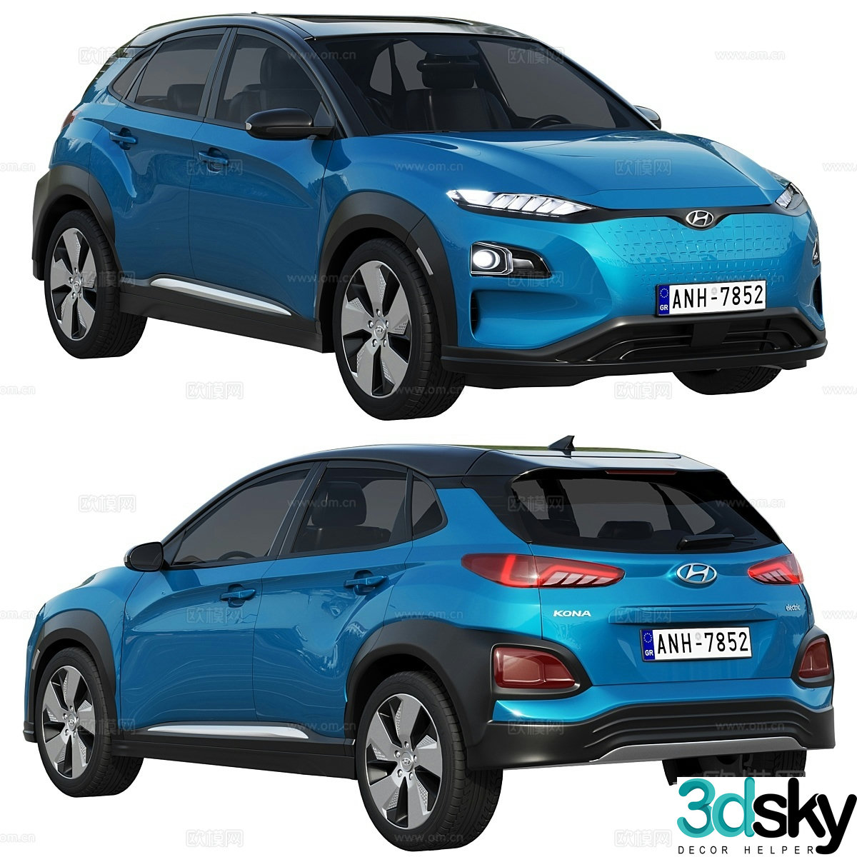 Hyundai KONA electric version 3d model