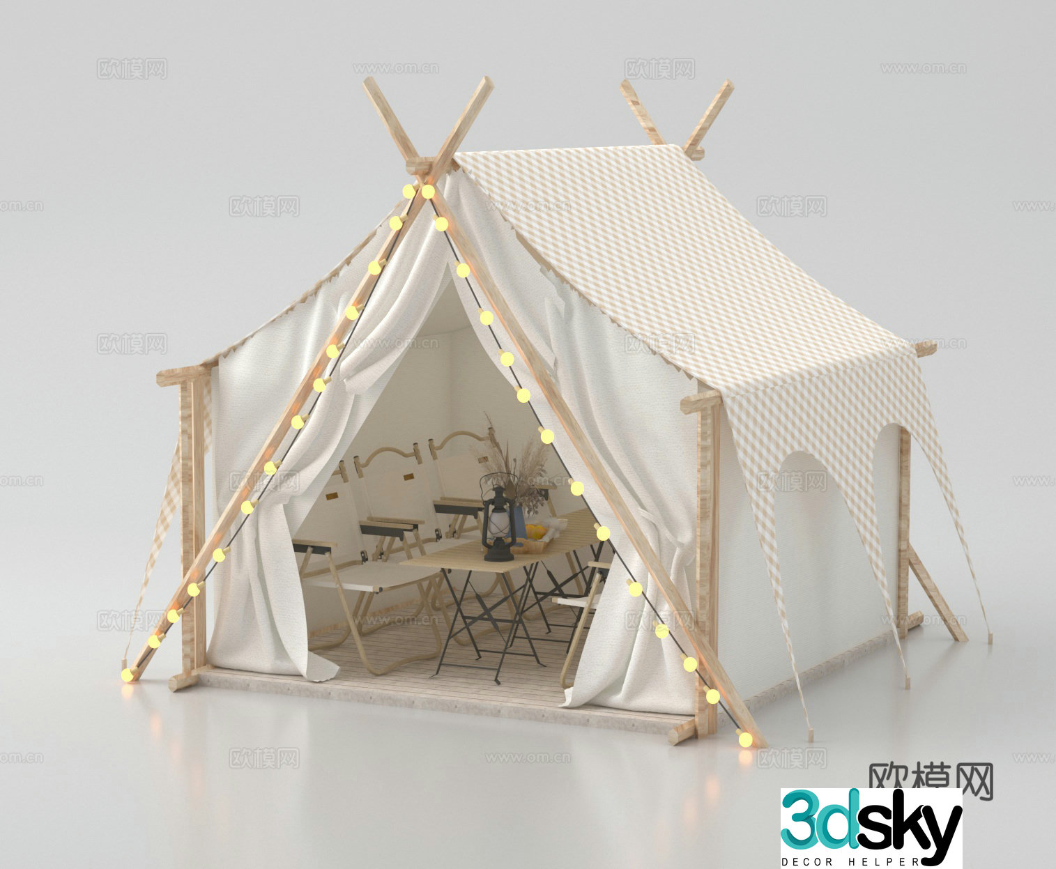 Modern tent canopy camping tent 3d model