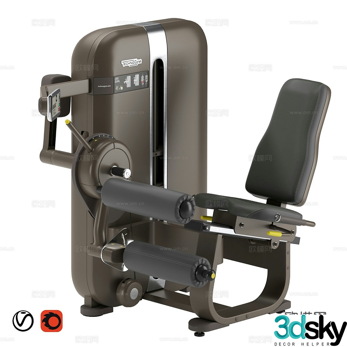 Technogym Artis leg curl machine 3d model
