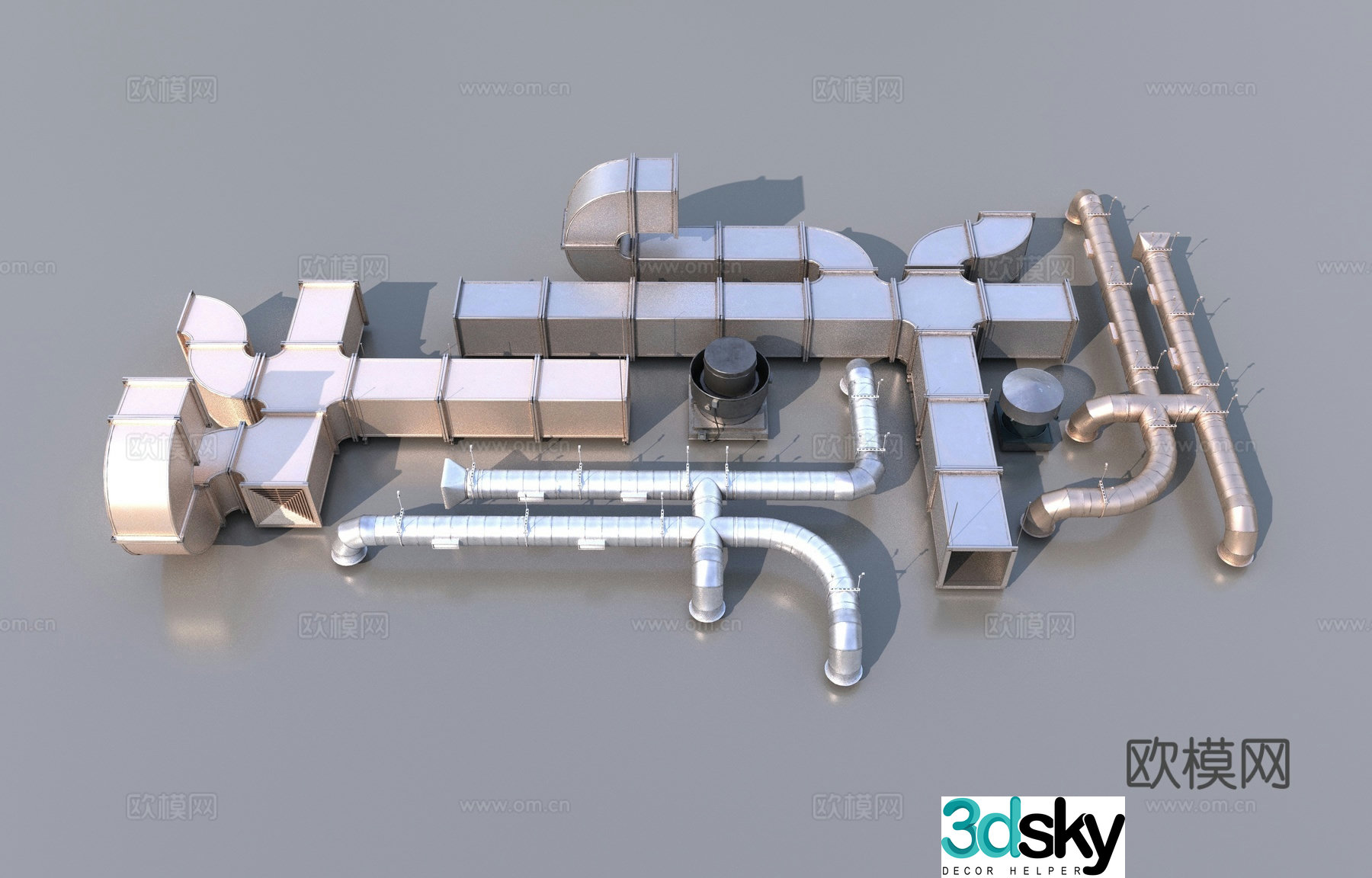 Air duct duct combination 3D model