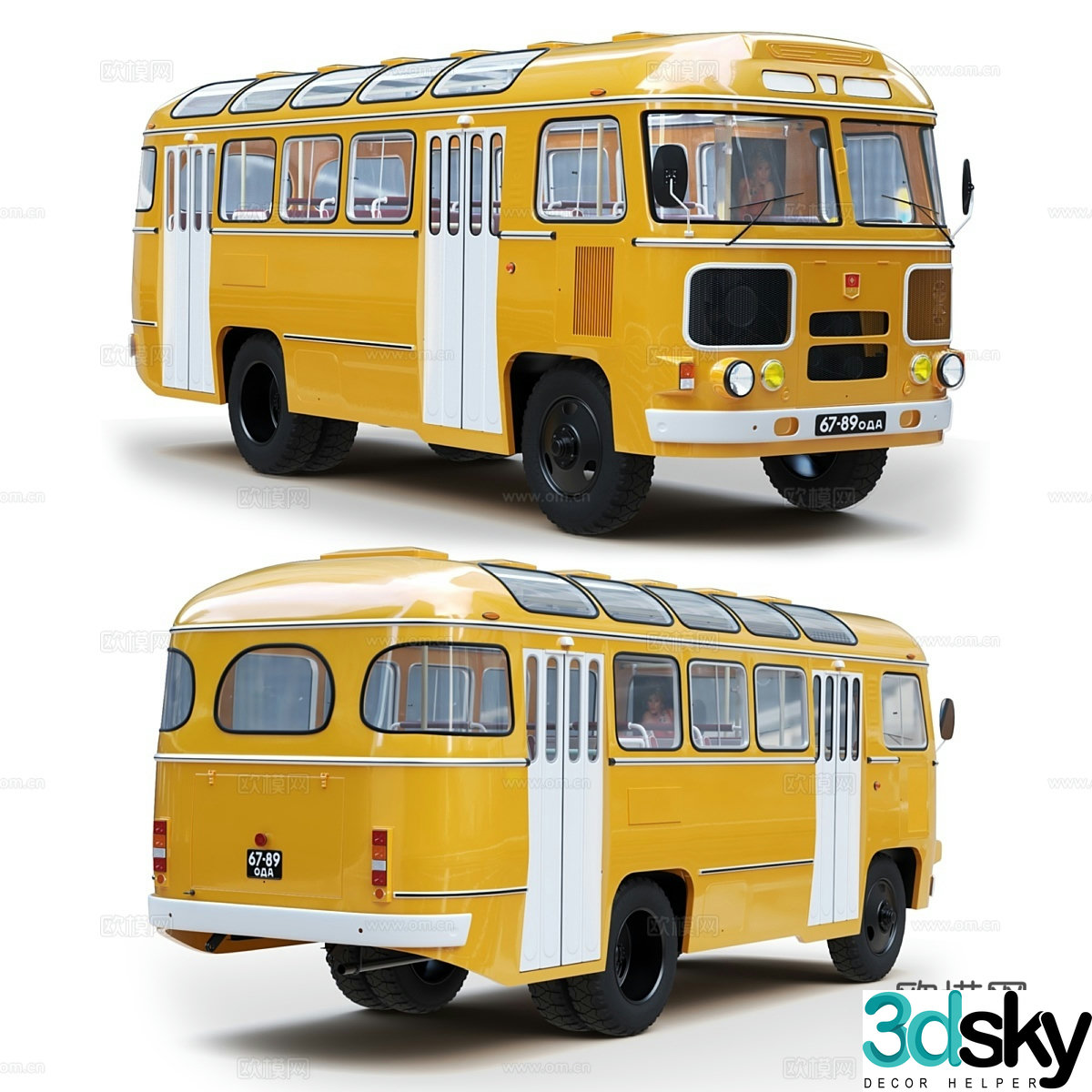 PAZ-672 bus 3d model