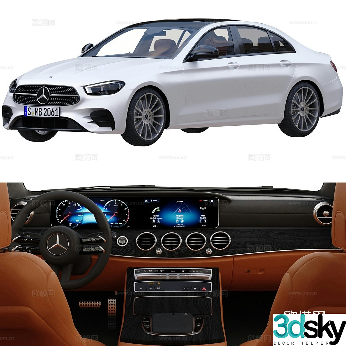 2021 Mercedes-Benz E-Class AMG Line Car Sedan 3D Model