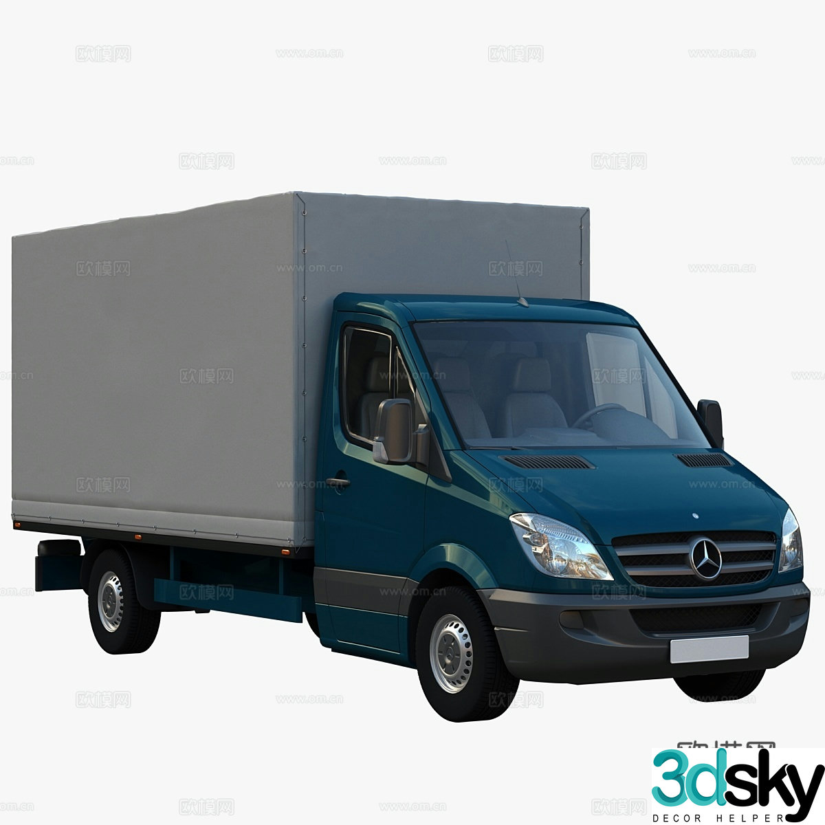 Sprinter curtain side truck 3d model