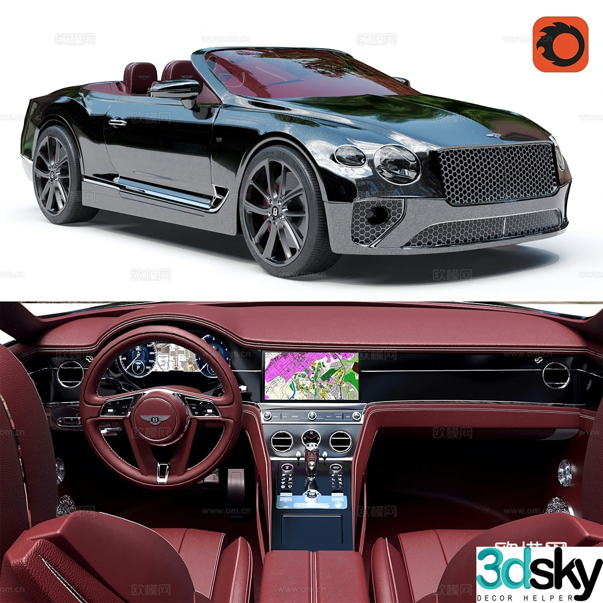 Bentley Continental GT V8 Convertible 3d model