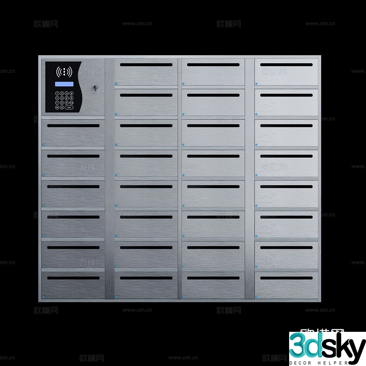 3D model of email box equipped with Smartbox system (customized model)
