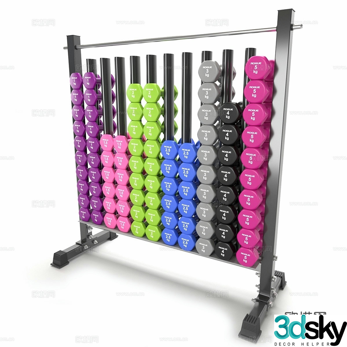 Fitness tools fitness bodybuilding set 063d model