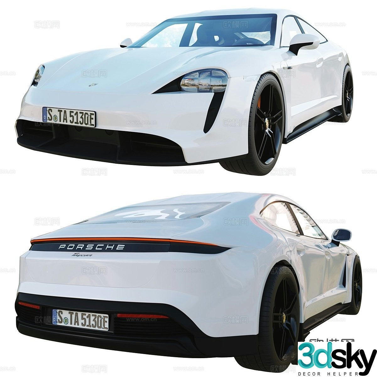 Porsche Taycan Turbo S car sedan 3d model