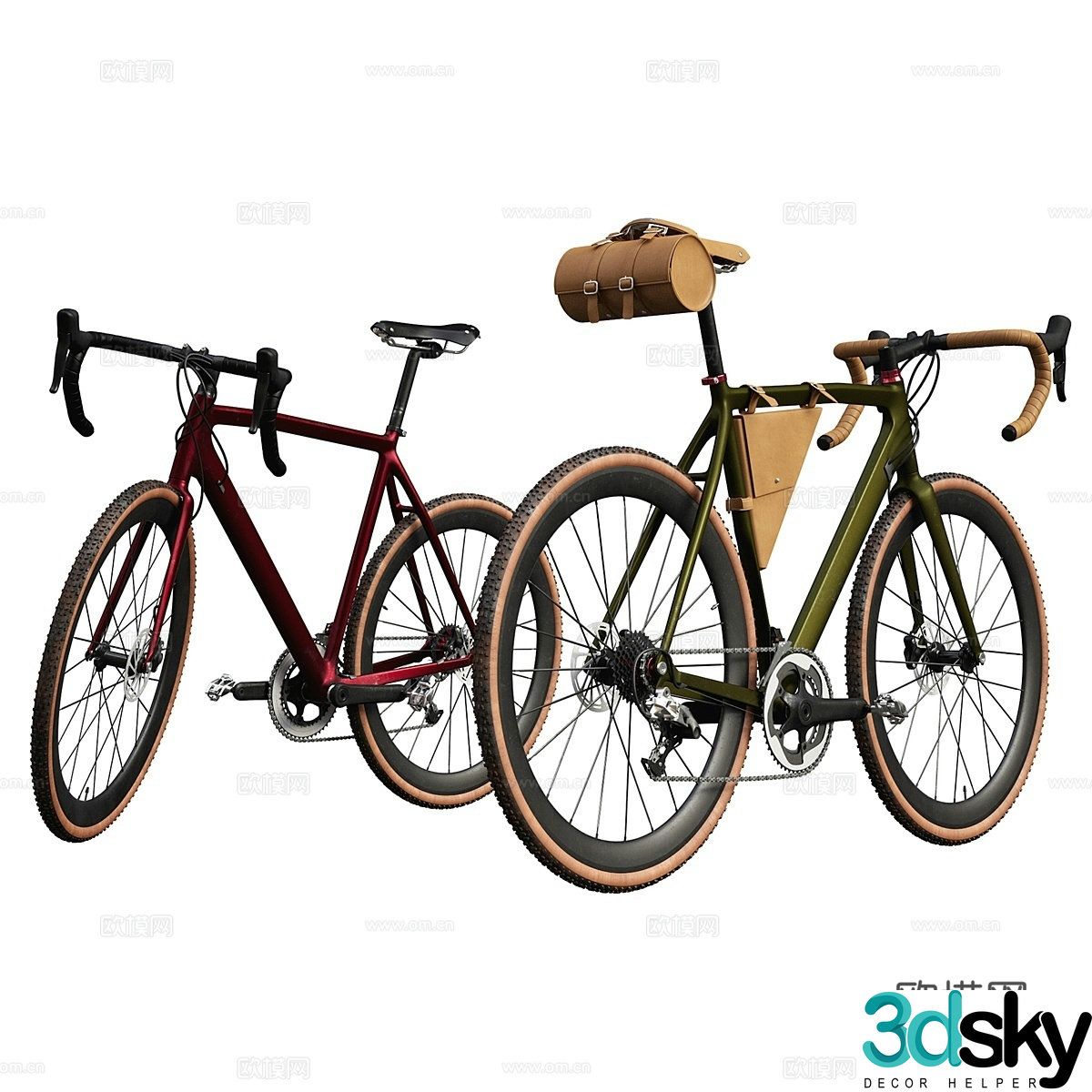 Two color modern bicycle 3d model