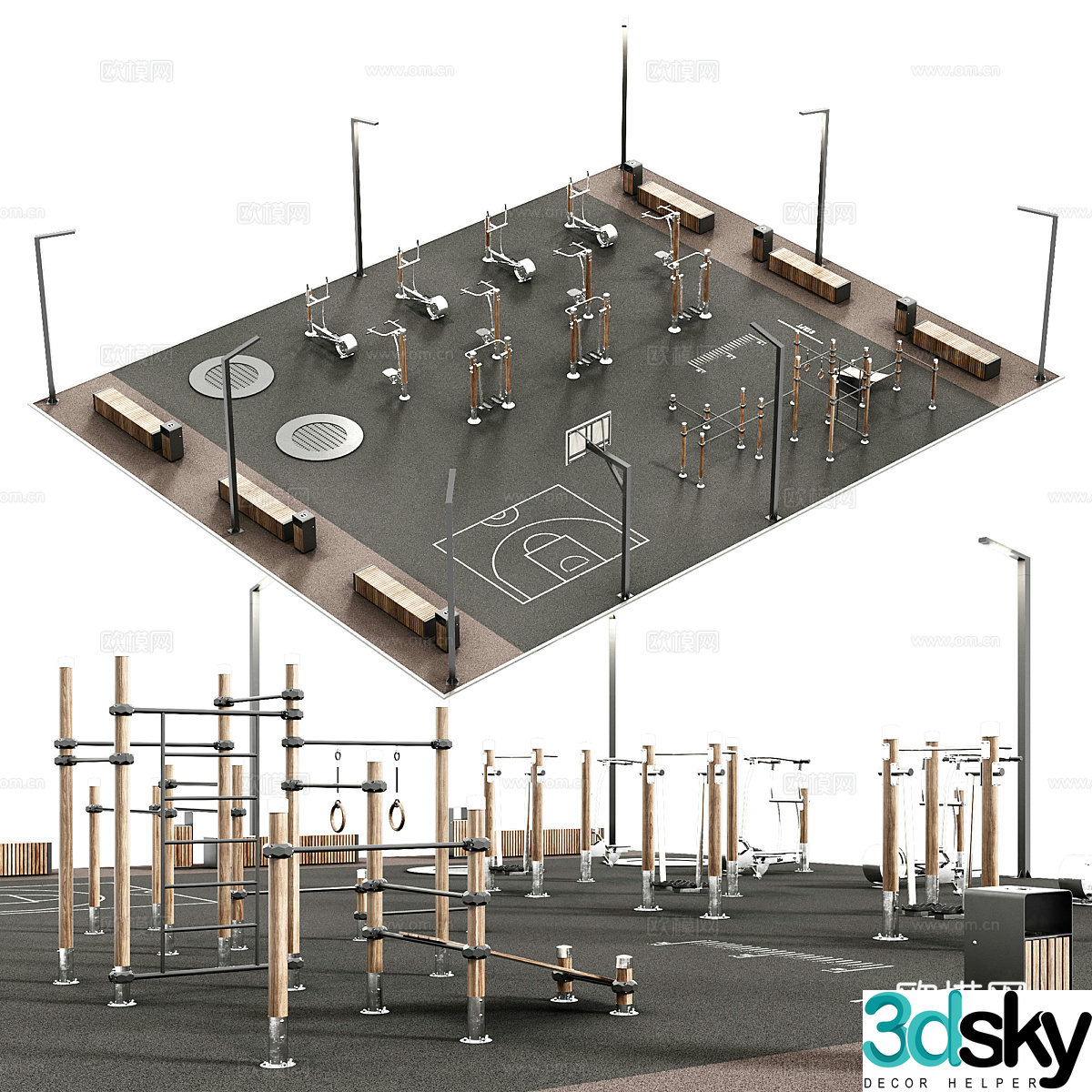 Sports field 3d model