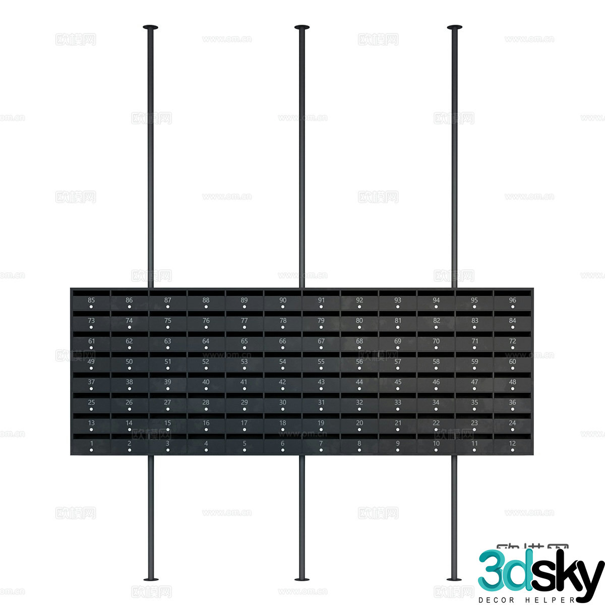 Mailbox on metal pipe vspor3d model