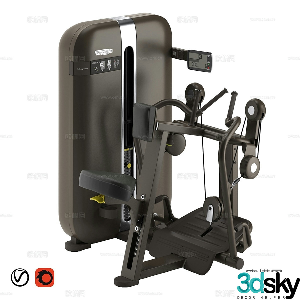 Technogym Artis low rowing machine 3d model