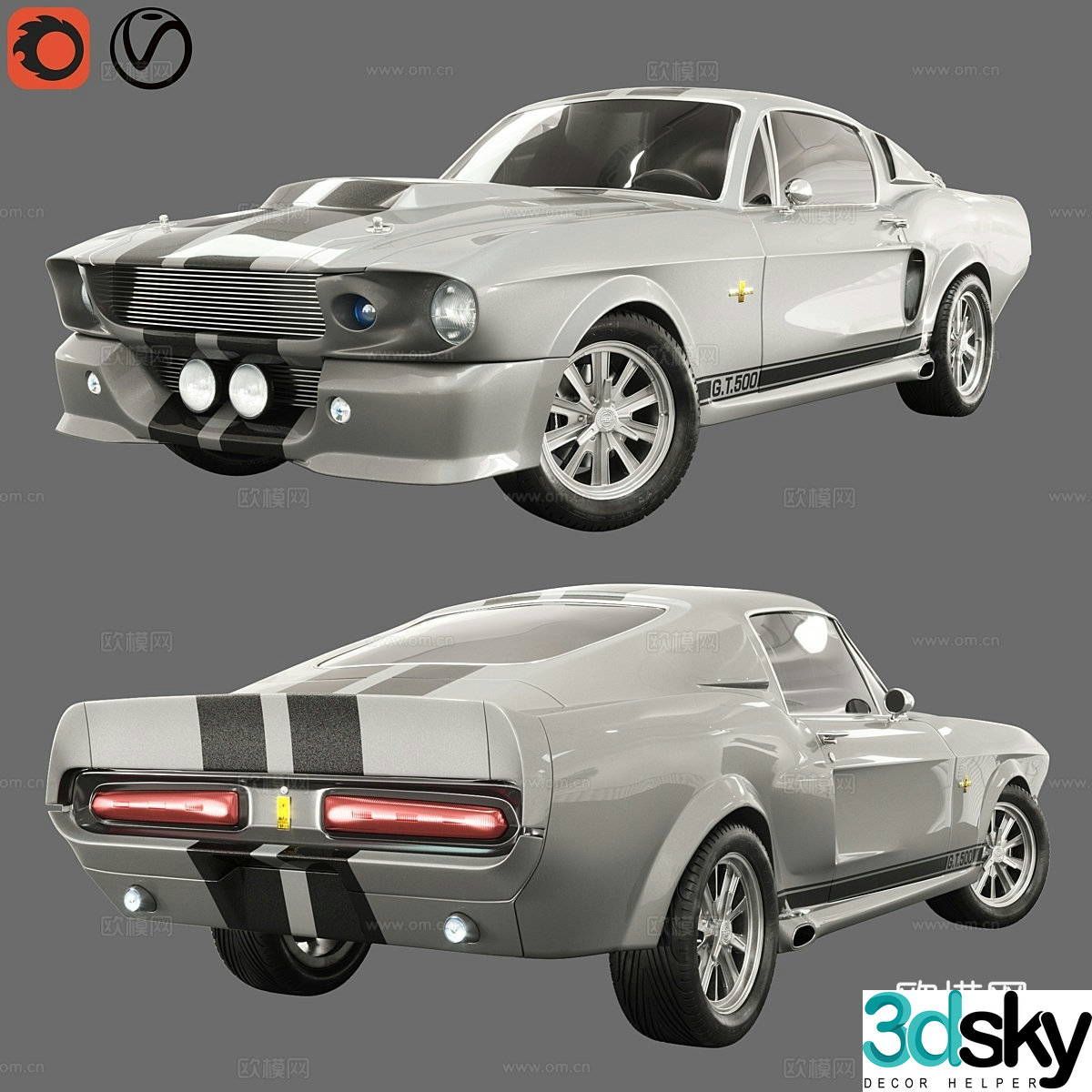 Shelby GT500 Eleanor (1967) 3d model