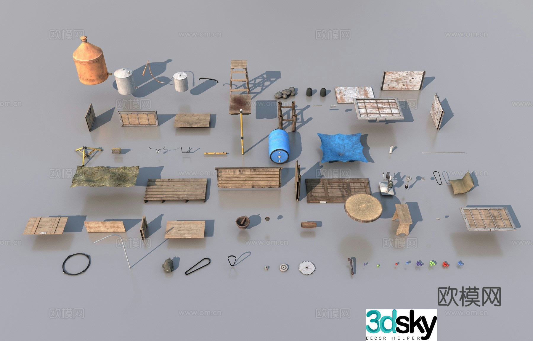 Industrial items 3d model