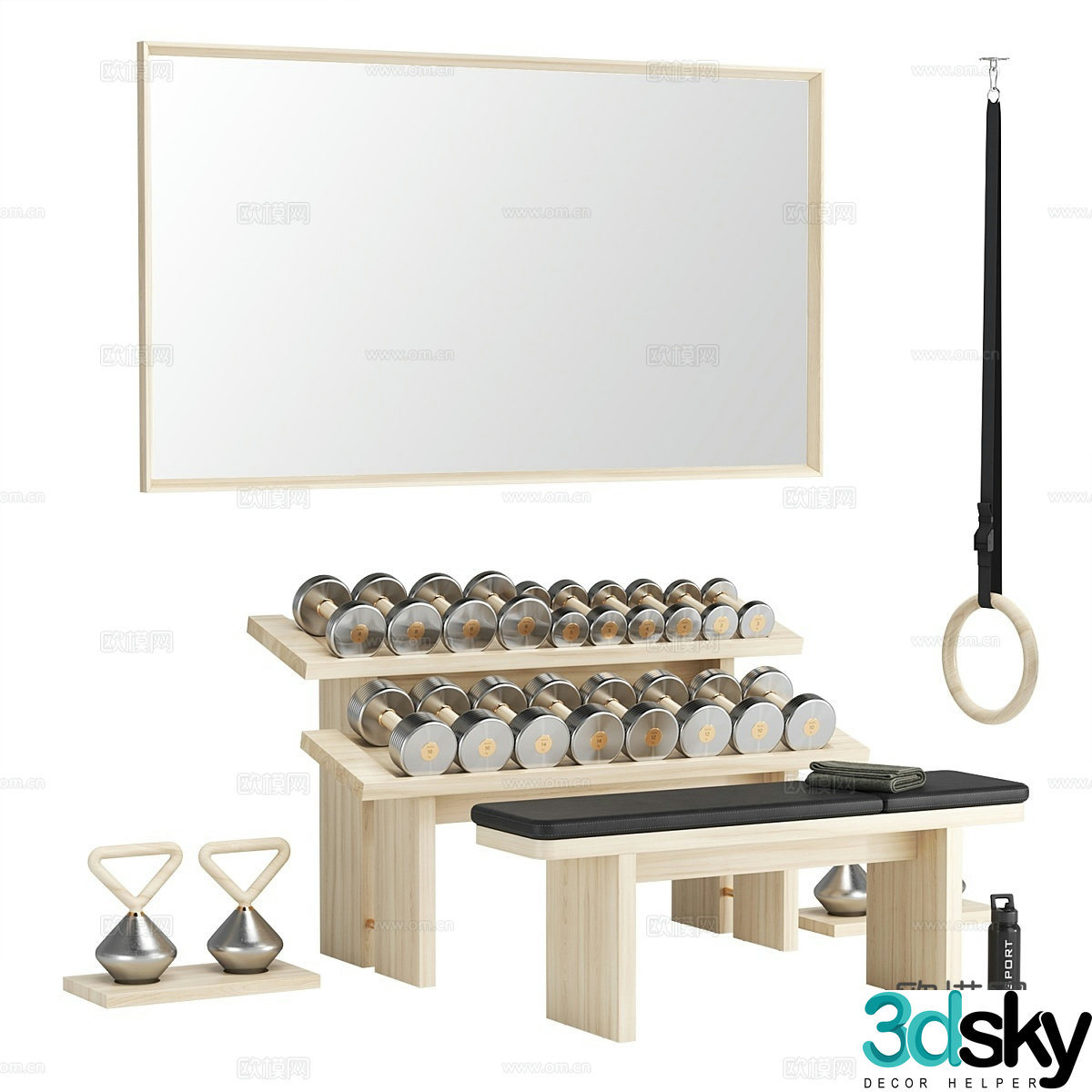 Jianke dumbbell set 3d model