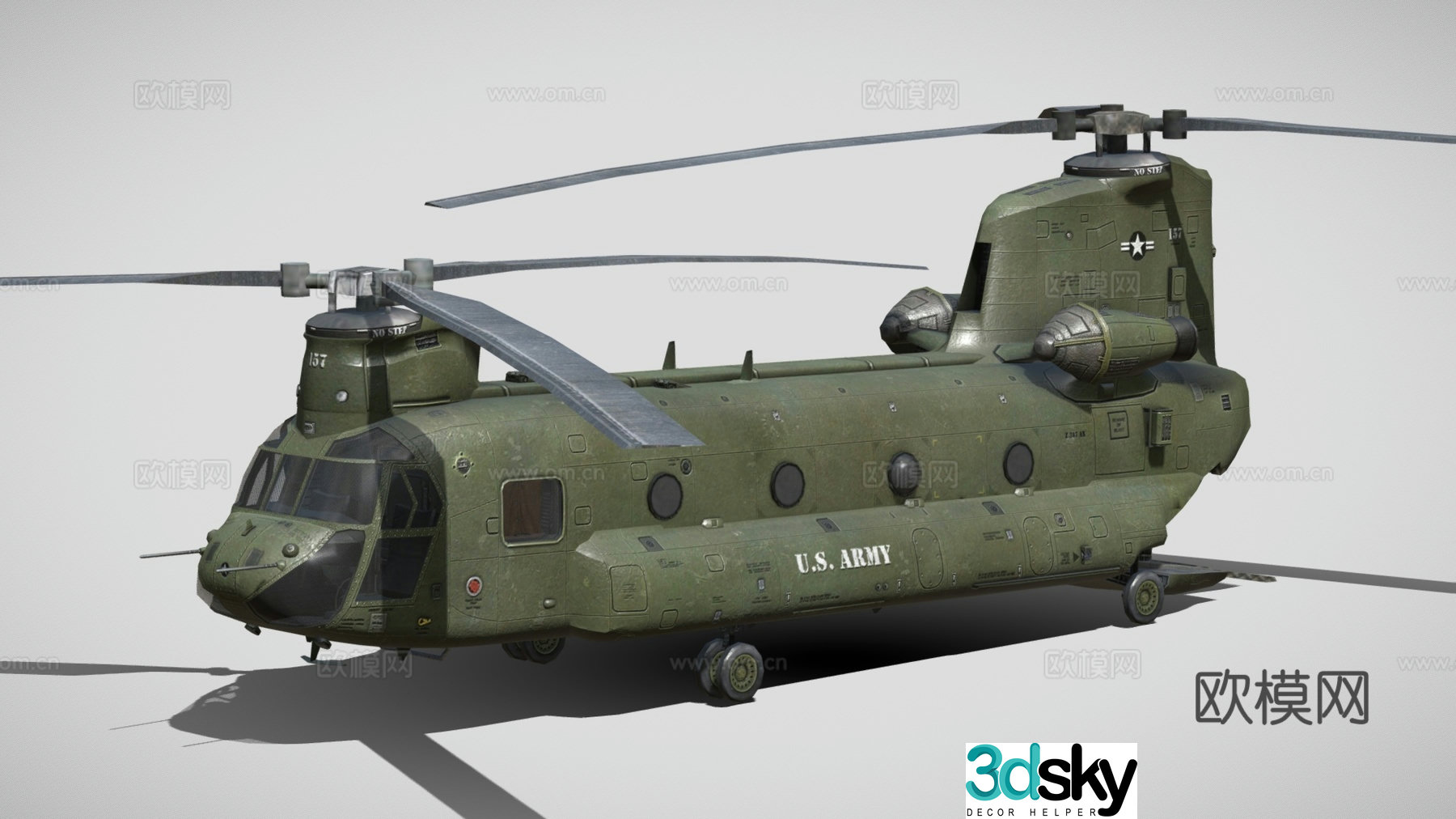 Modern transport transport helicopter osprey helicopter 3d model