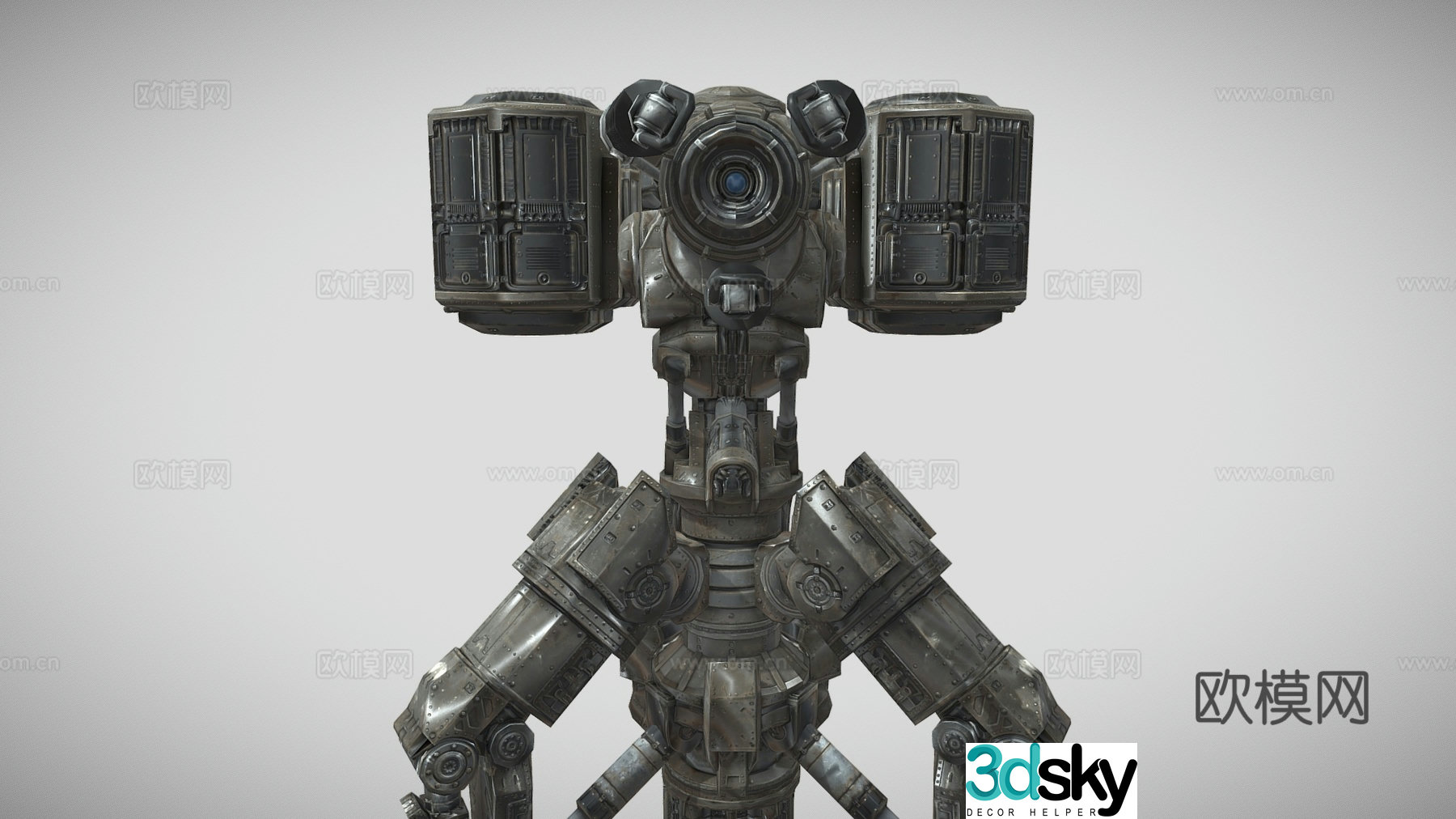 Industrial style mecha weapons combat mecha doomsday mecha 3d model