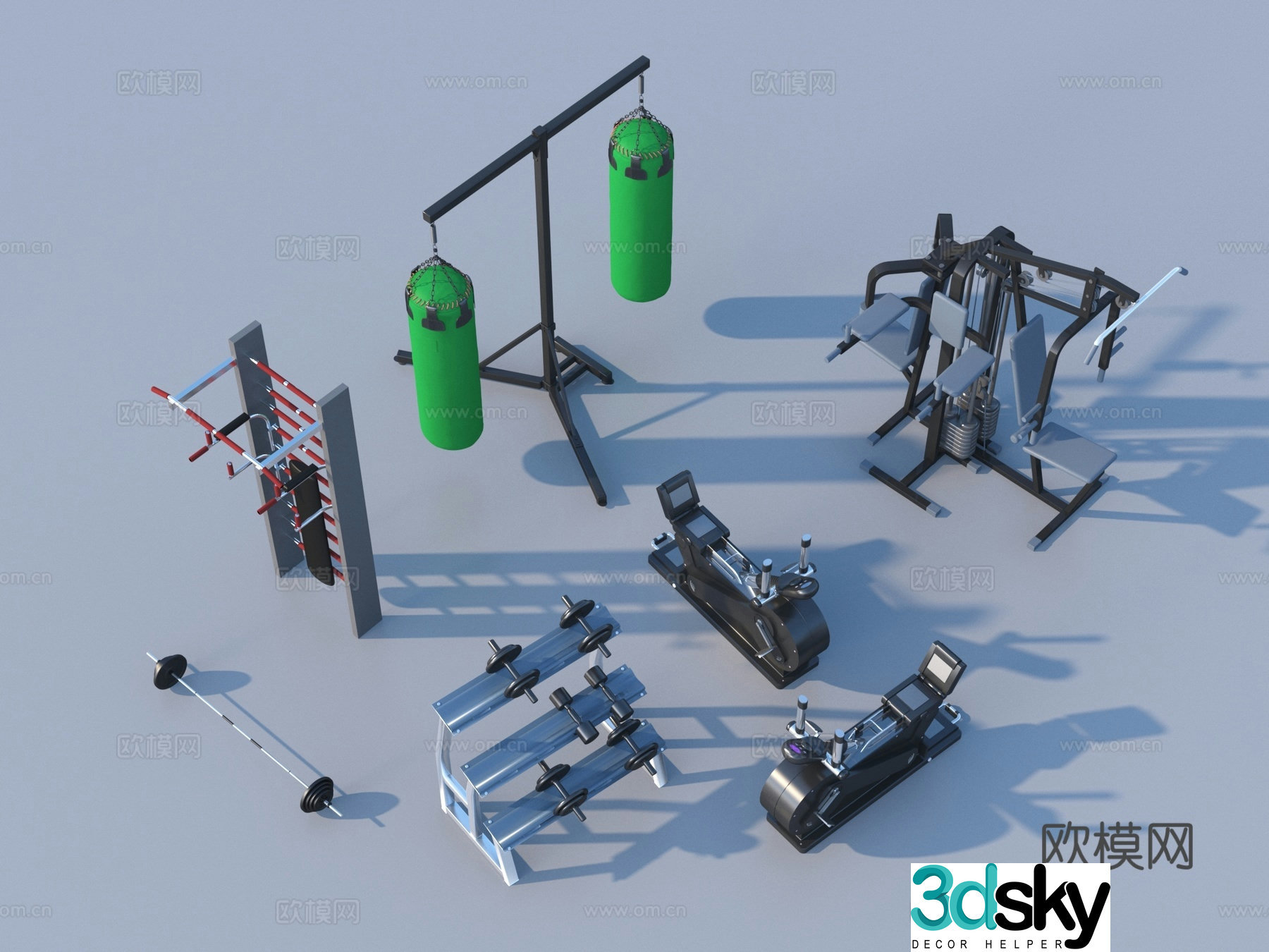 Fitness equipment sports equipment 3d model