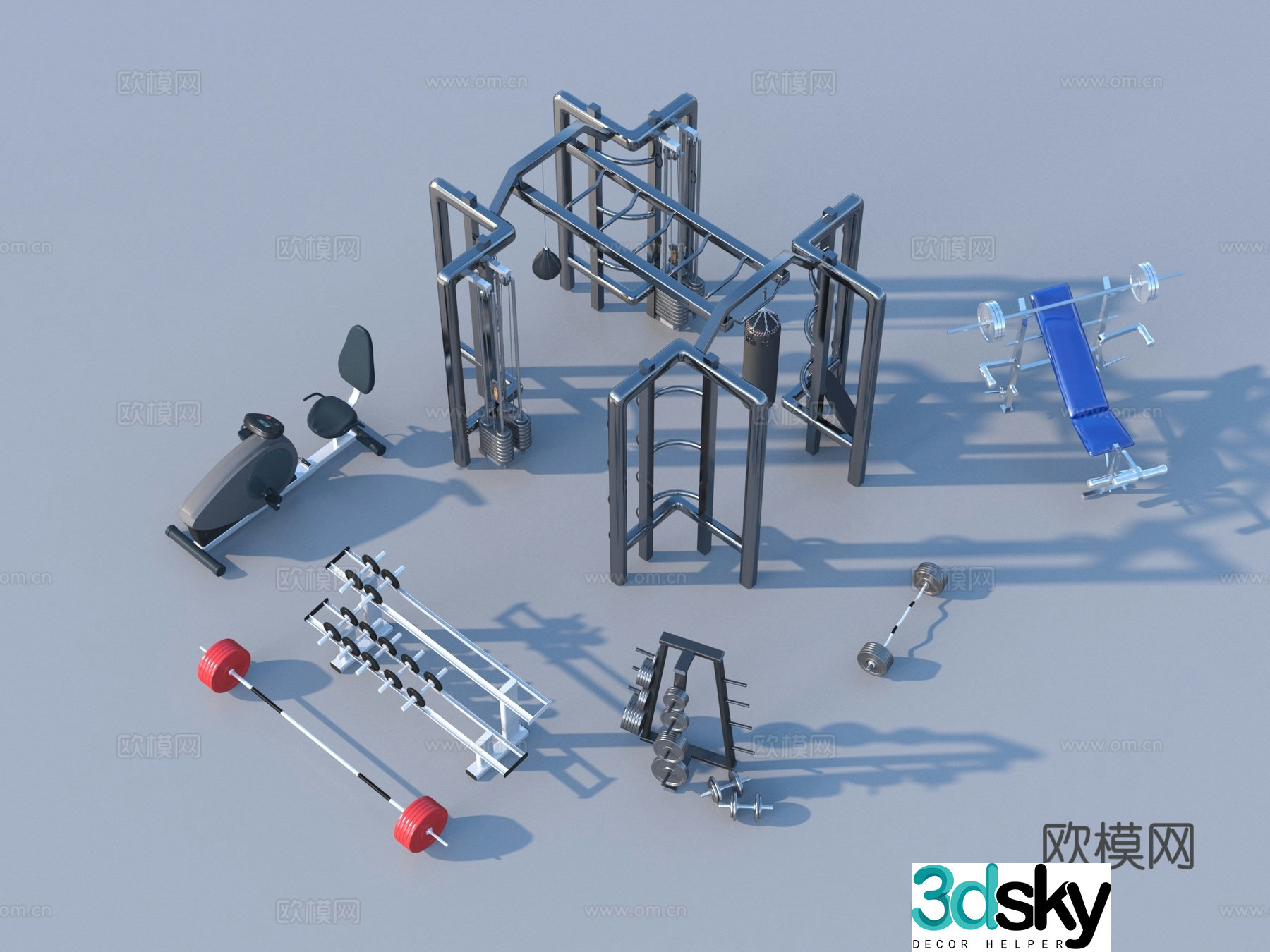 Fitness equipment sports equipment 3d model