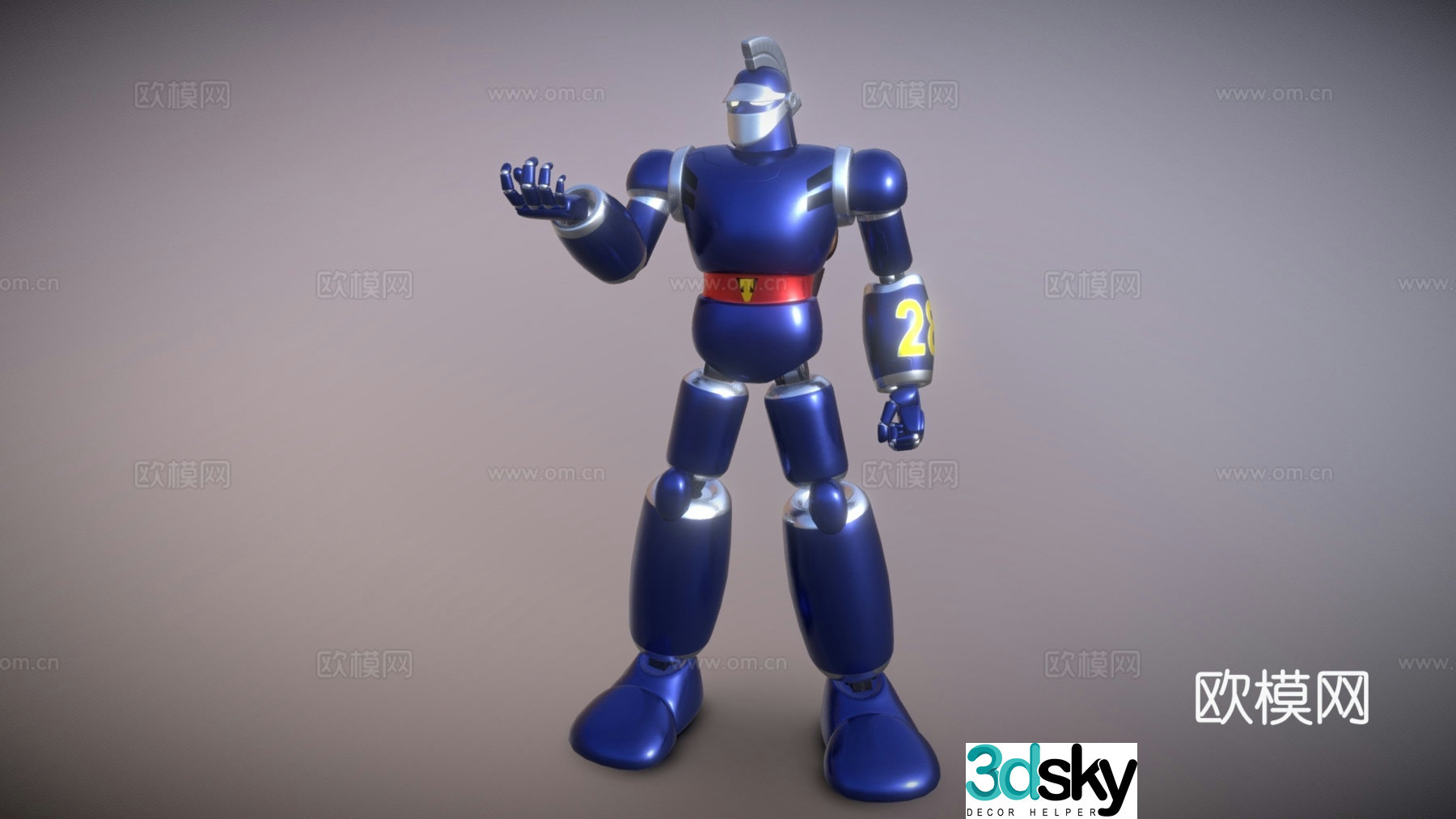 Modern technological robot, humanoid robot, combat robot, mecha 3D model