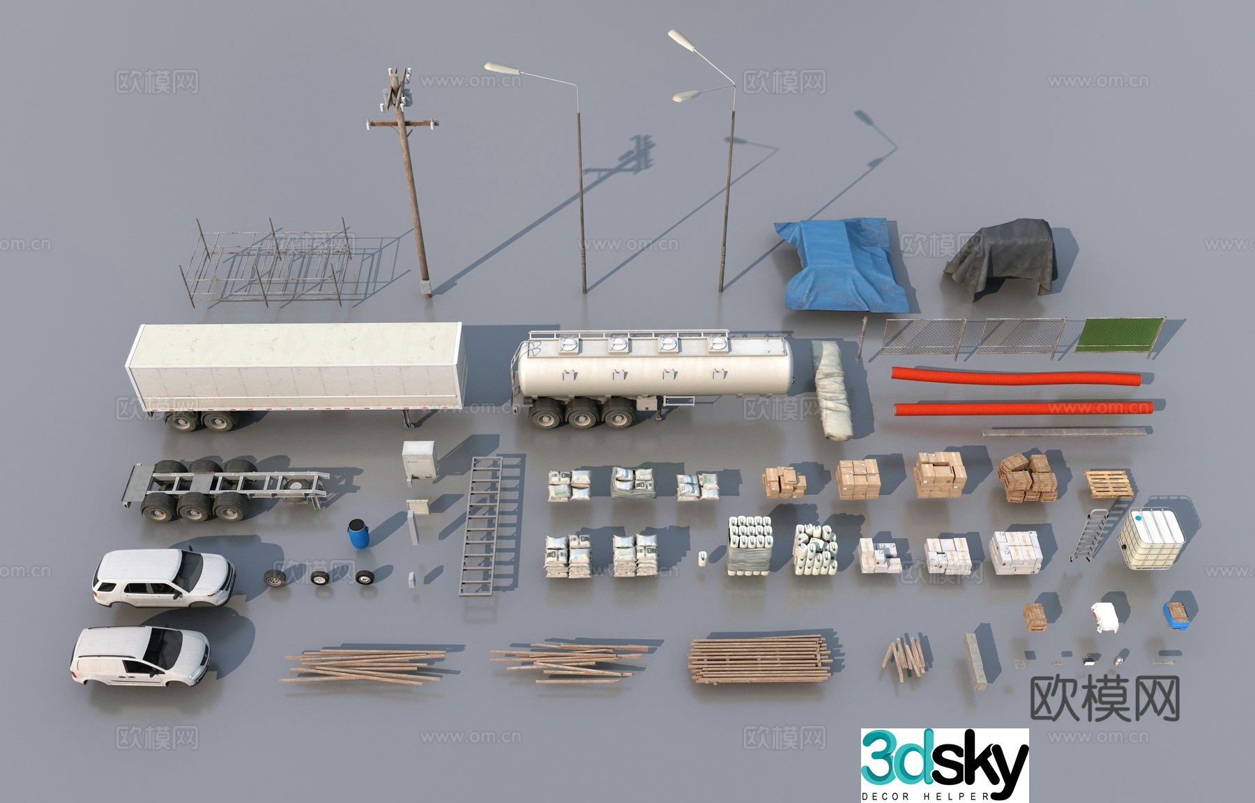 Industrial items collection 3d model