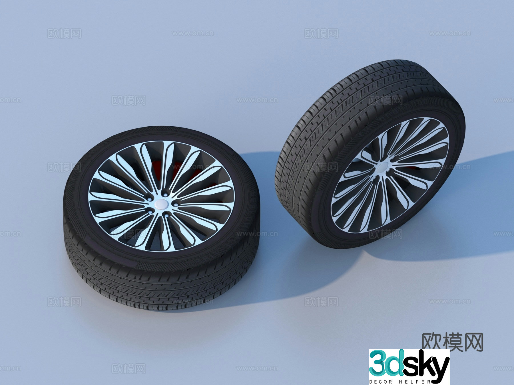 tire car wheel tire hub 3d model